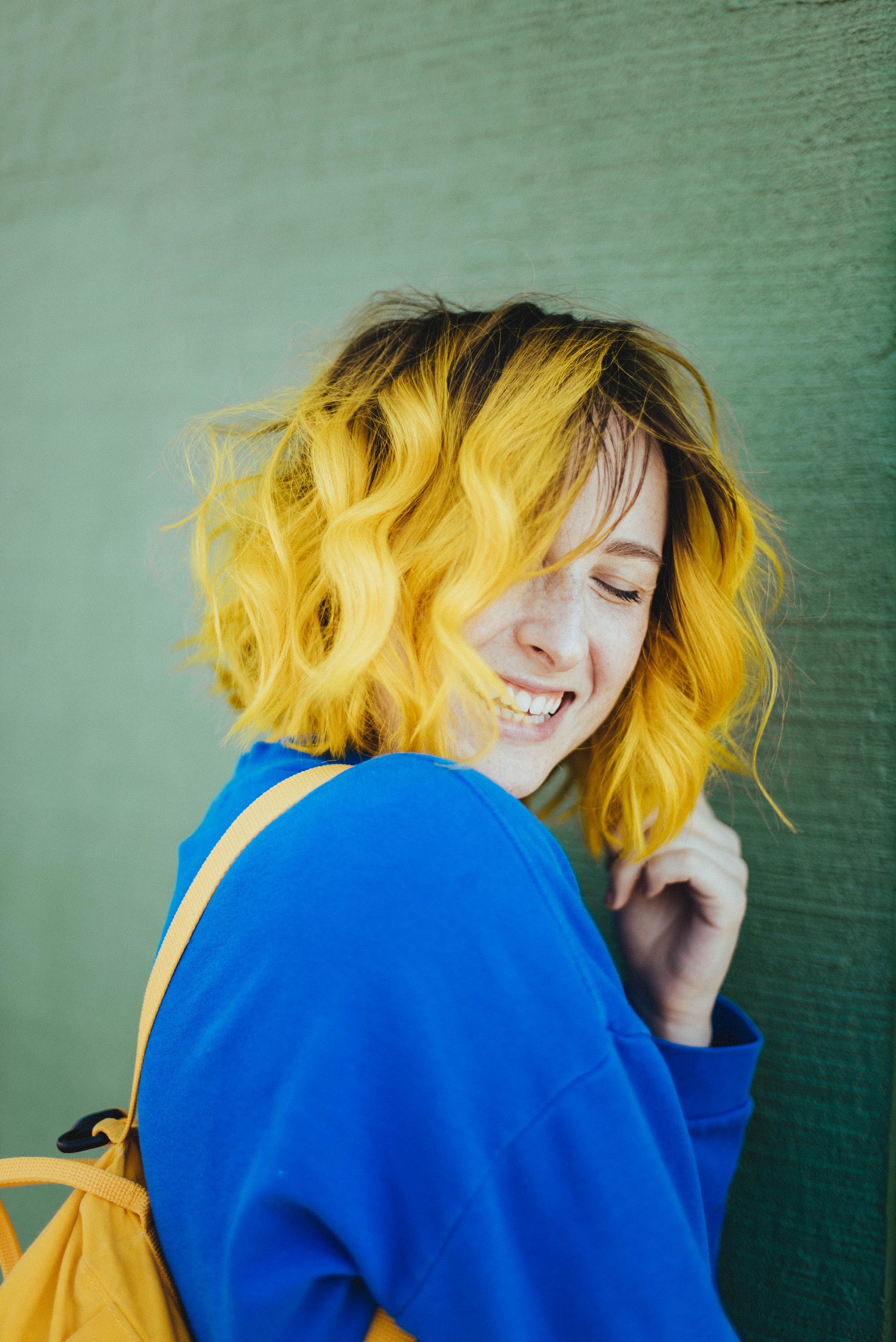 Just Tessa Violet lol ideas. violet, yellow hair, violet aesthetic