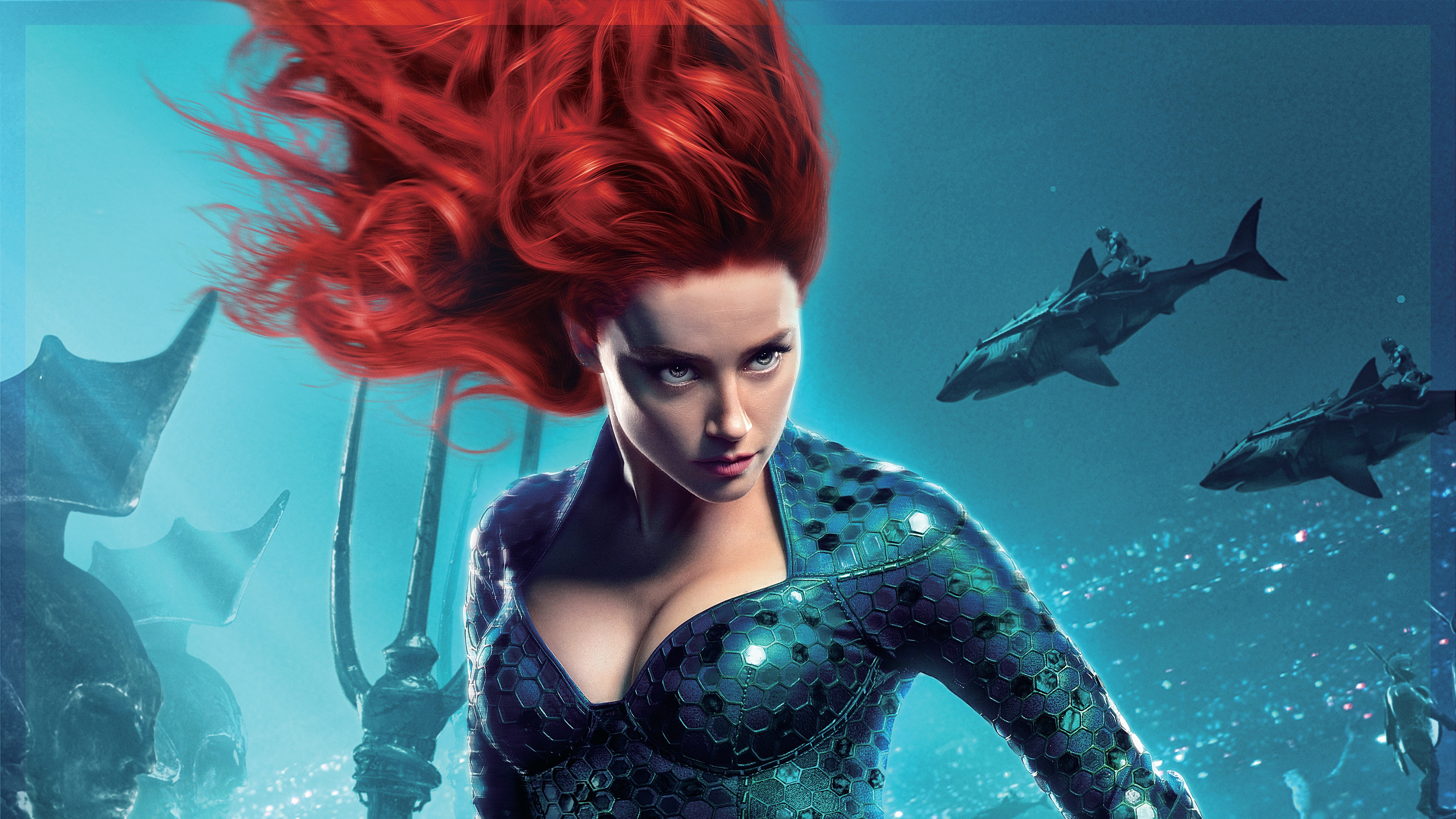 Mera Wallpaper 4K, Amber Heard, Aquaman, DC Comics, Movies