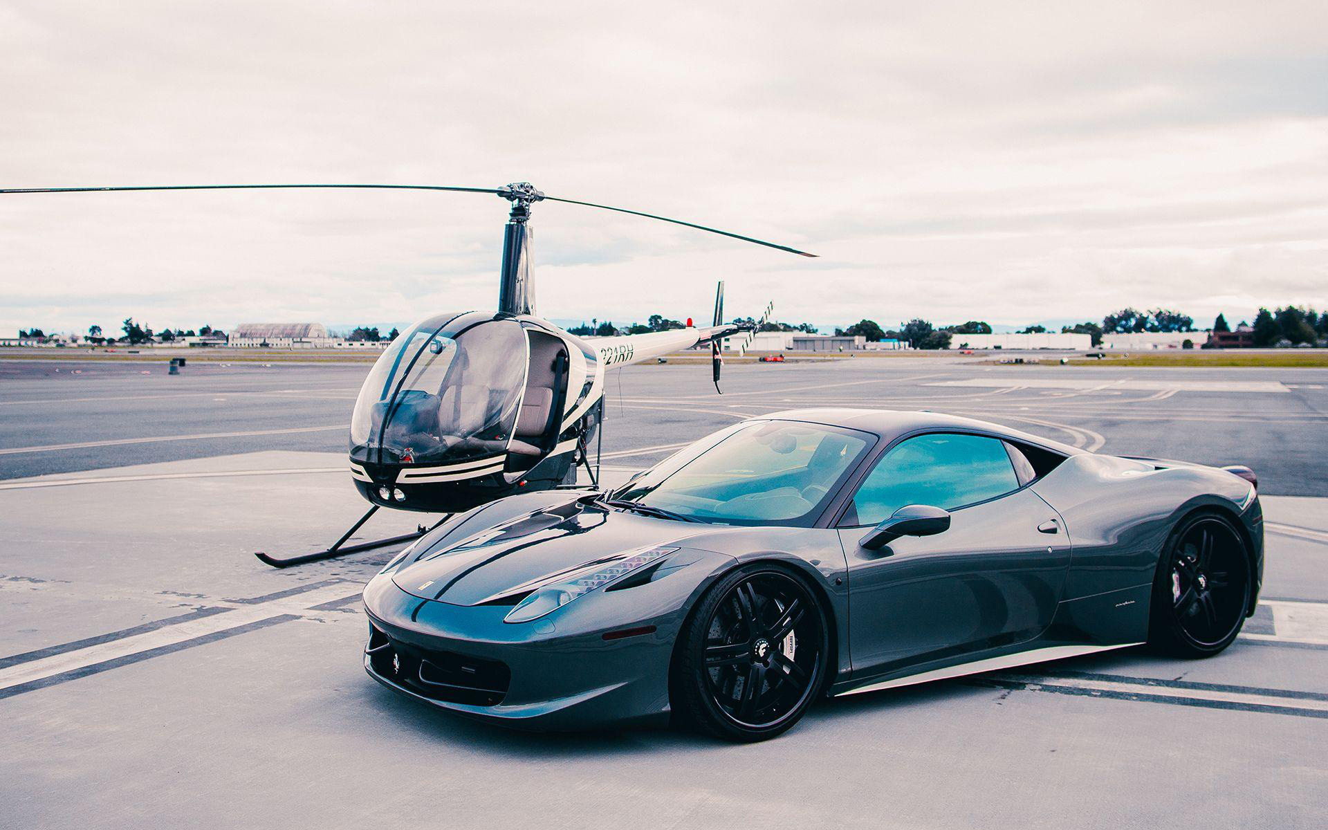 Download wallpaper Ferrari 458 Italia, tuning, helicopter, 2018 cars, Forgiato Wheels, Pianura, Gray 458 Italia, Ferrari for desktop with resolution 1920x1200. High Quality HD picture wallpaper