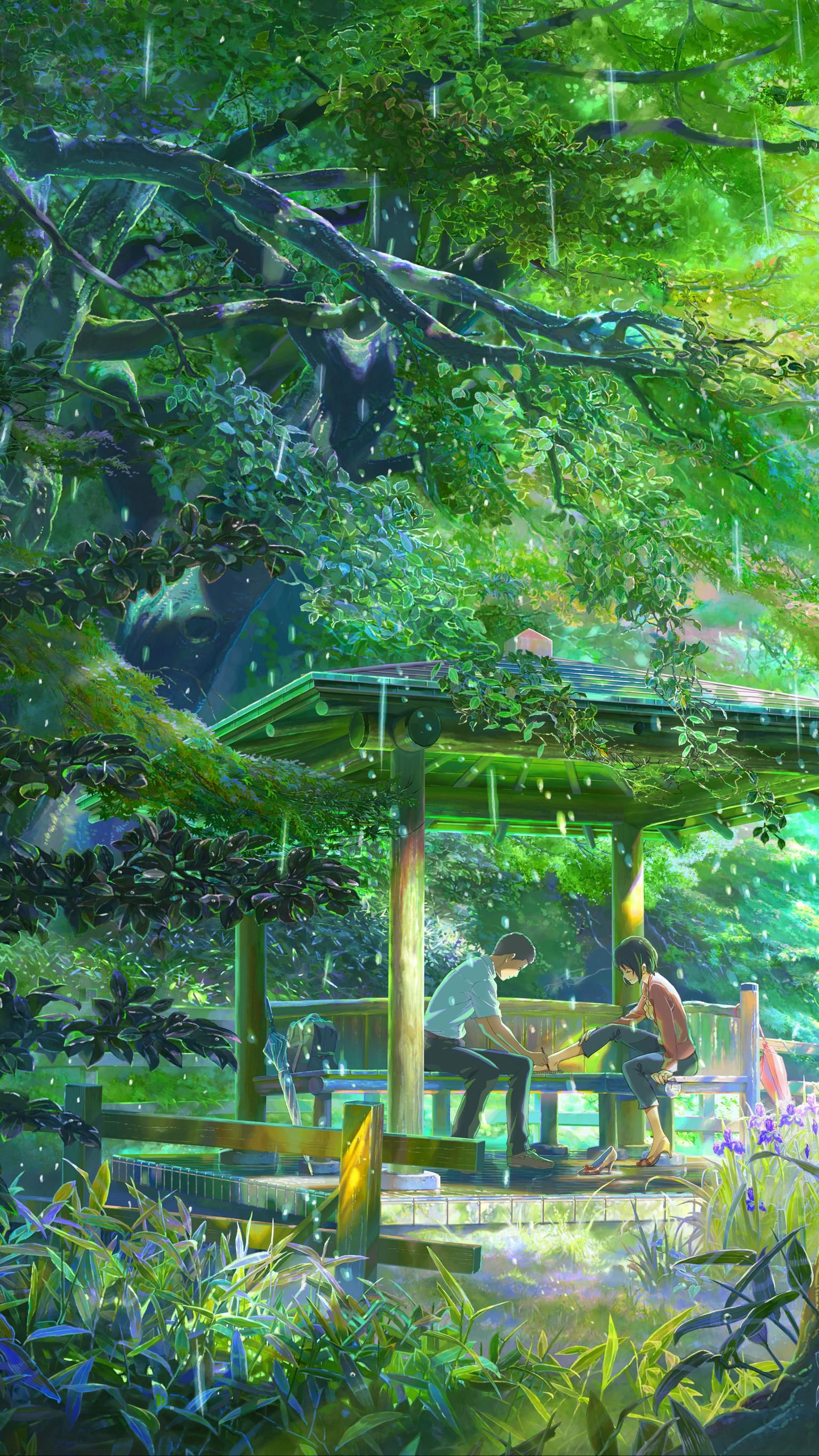 The Garden of Words (2013) Phone Wallpaper. Moviemania. Garden of words, Anime background wallpaper, Anime scenery