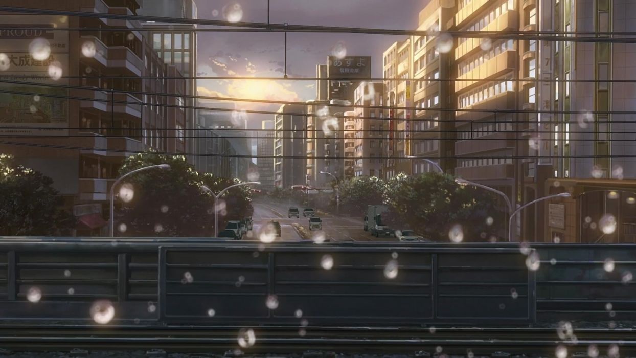 Cityscapes cars Makoto Shinkai power lines water drops The Garden of Words wallpaperx1080