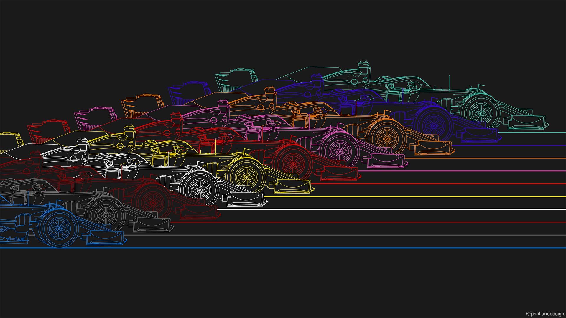 Minimalistic wallpaper of the 2020 F1 field in order of the current constructor standings (4k download in the comments): formula1