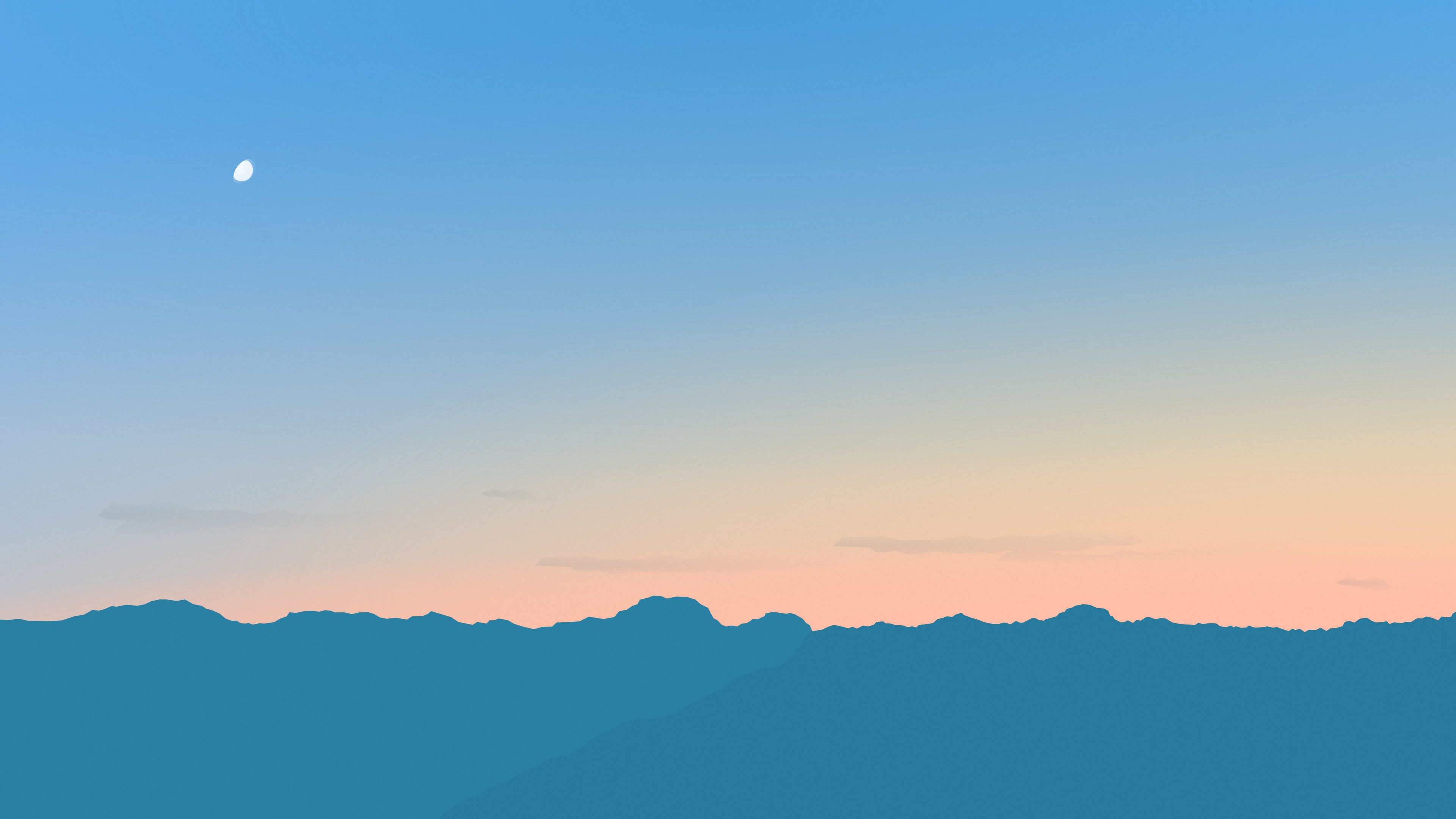 Wallpaper, digital art, landscape, mountains, illustration 3840x2160