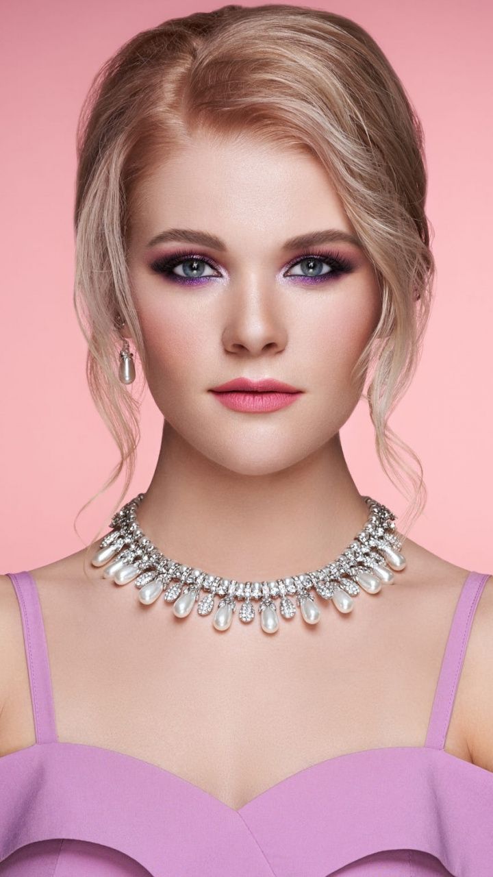 Blonde, pretty woman, aqua eyes, makeup wallpaper. Pretty woman, Naturally beautiful women, Beautiful girl face