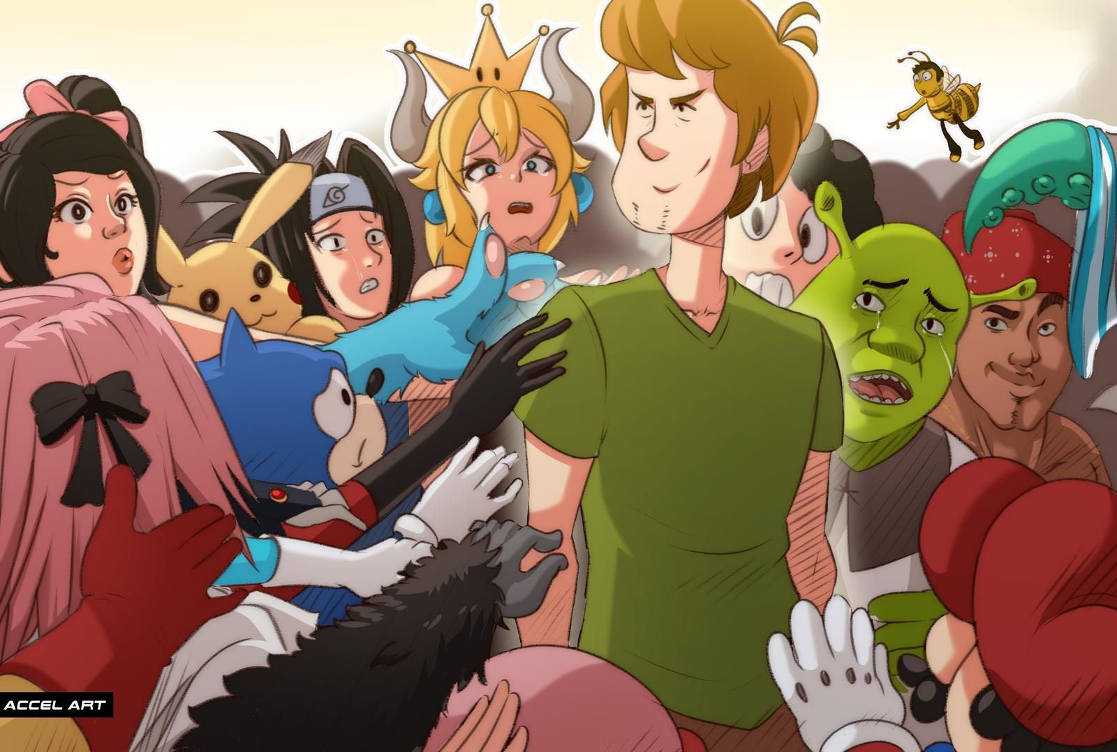 In Shaggy We Trust by AccelArt. Shaggy Rogers. Cartoon crossovers, Anime memes, Scooby doo memes