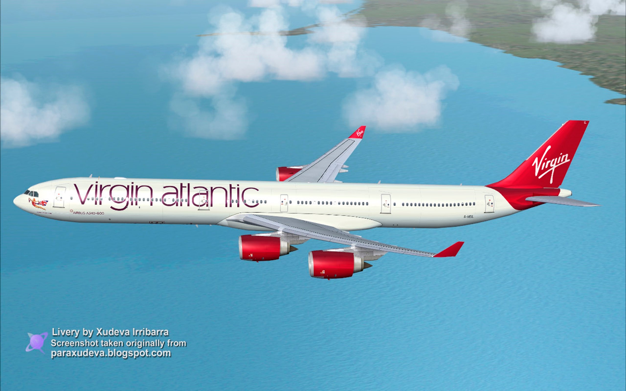Virgin Atlantic A340 600 G Veil 546, Wallpaper13.com