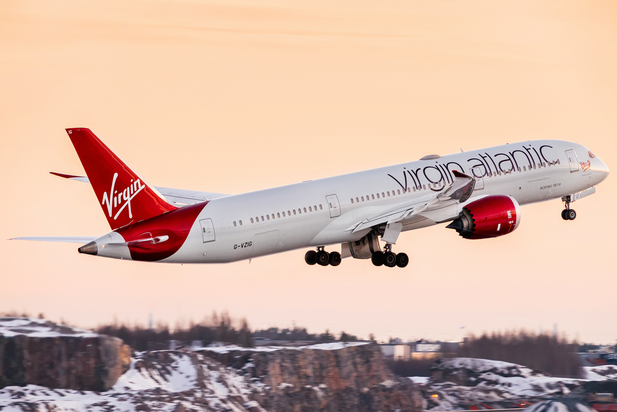 Caught This Virgin Atlantic 787 9 Departing Helsinki Airport Today After A Medical Emergency Caused It To Divert Down Here In The Afternoon. Hope The Passenger Is Ok.: Aviation