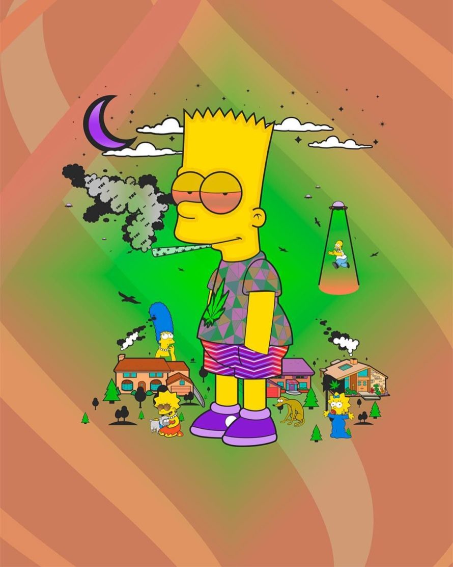 Simpsons Wallpaper Weed Simpson Smoking Weed