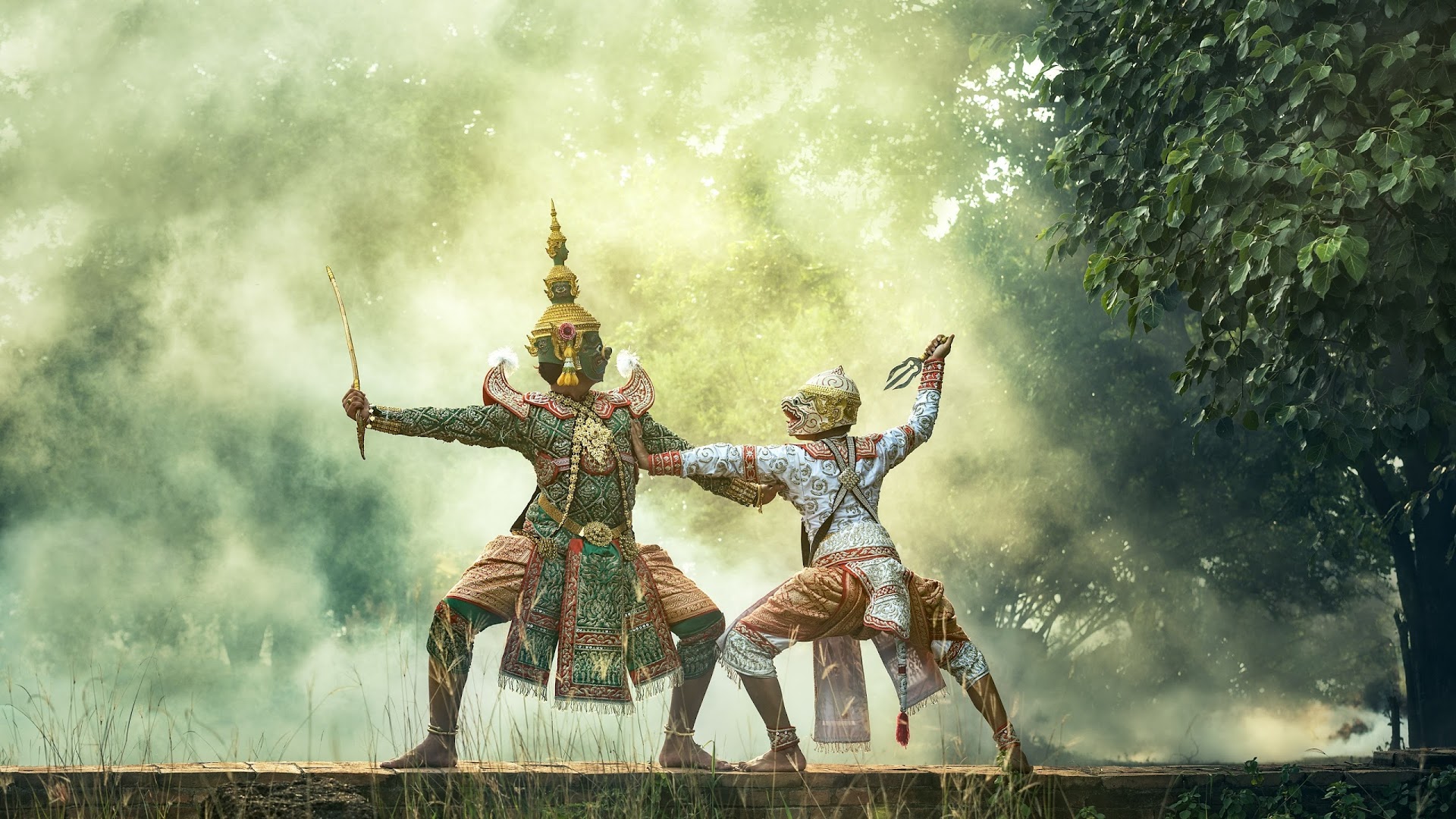 The Khon, is a traditional masked dance HD Wallpaper