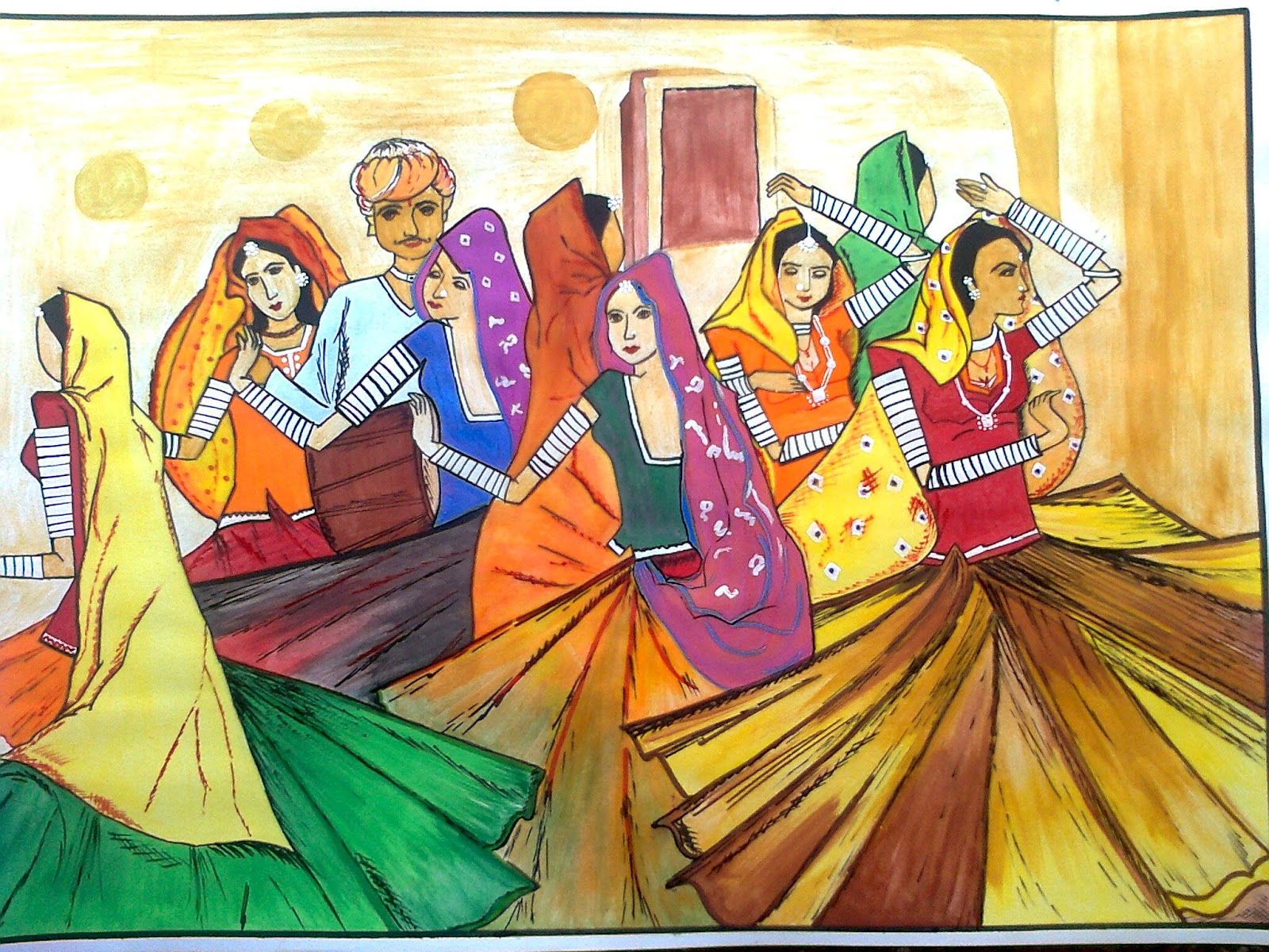 Rajasthani Folk Dance Paintings