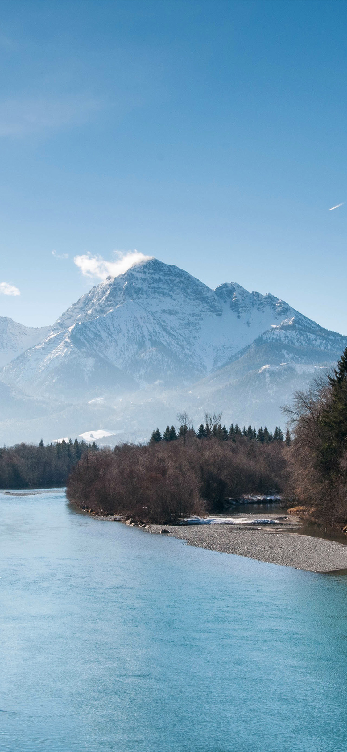Lake Nature Summer Mountain Sky Green Blue Wood Wallpaper