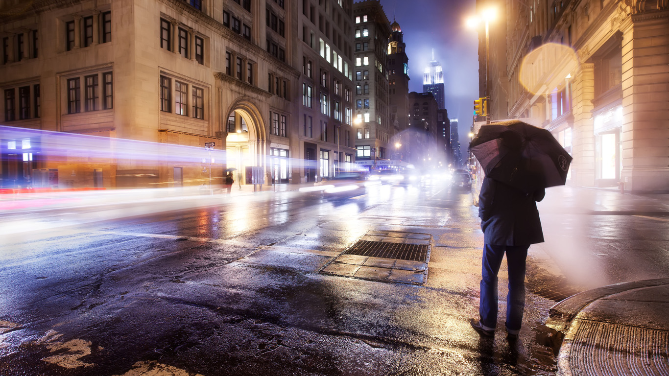 City Rain 1366x768 Resolution HD 4k Wallpaper, Image, Background, Photo and Picture