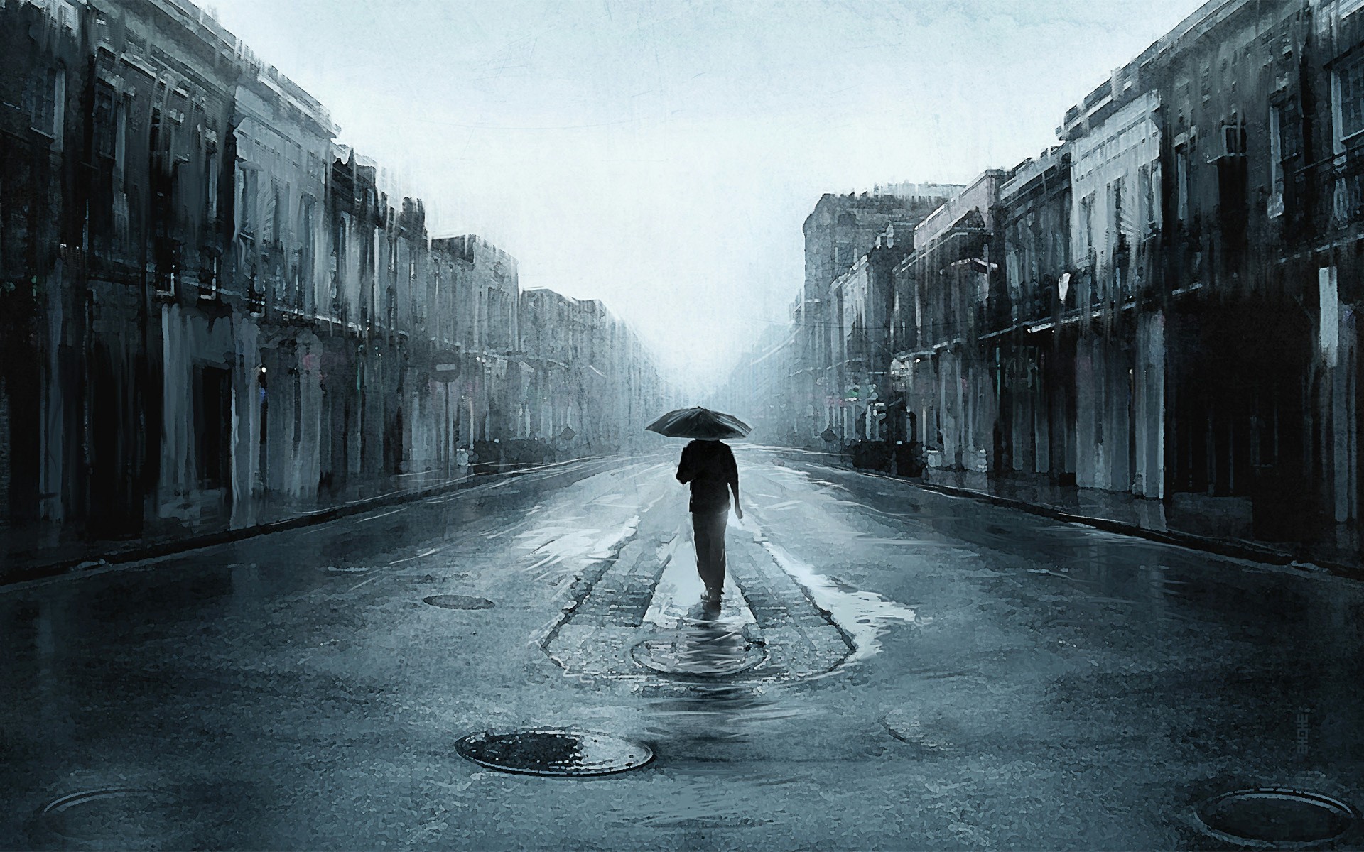 #rain, #city, #people, #street, #alone, #umbrella, wallpaper. Mocah HD Wallpaper