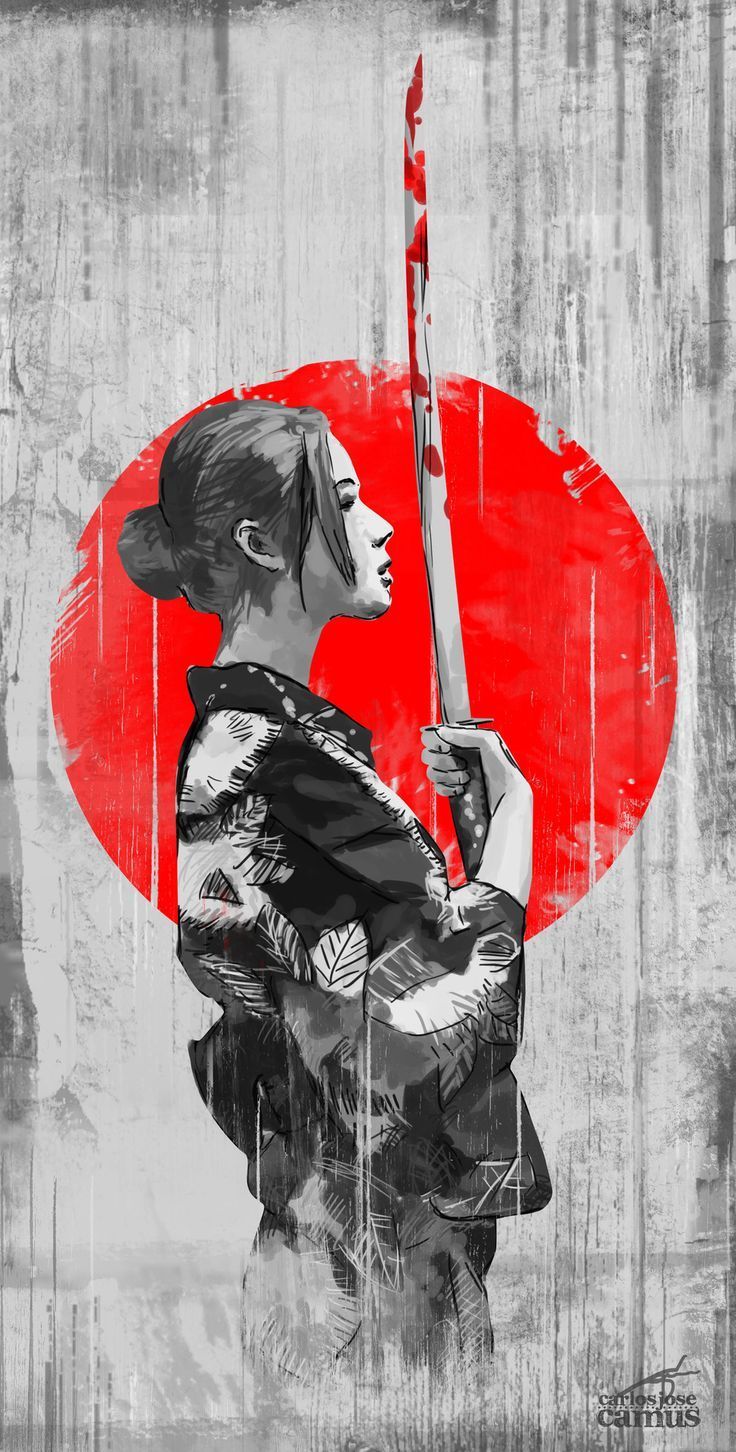 14++ Anime Samurai Girl iPhone Wallpaper