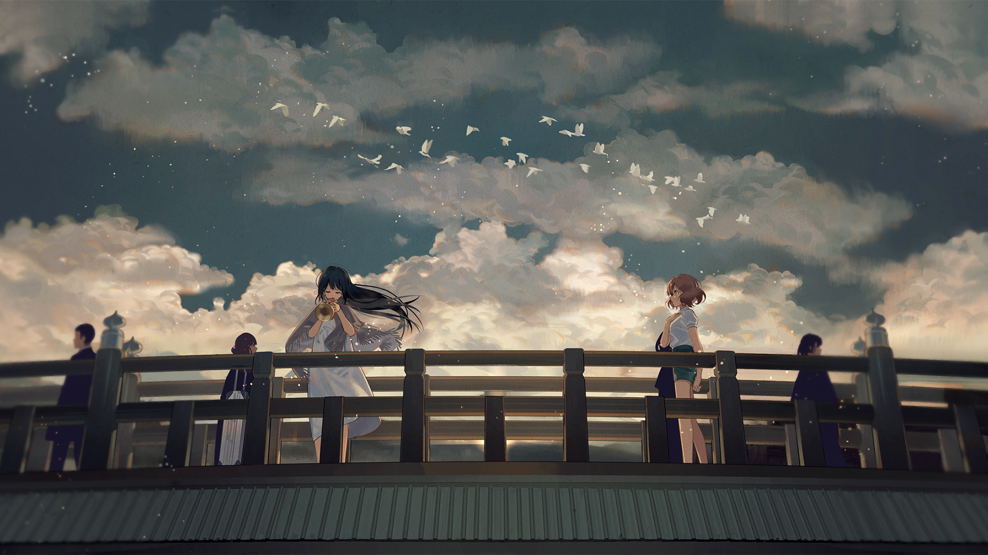 Lake and Bridge Anime Background by idonlikedesigngrafic on DeviantArt
