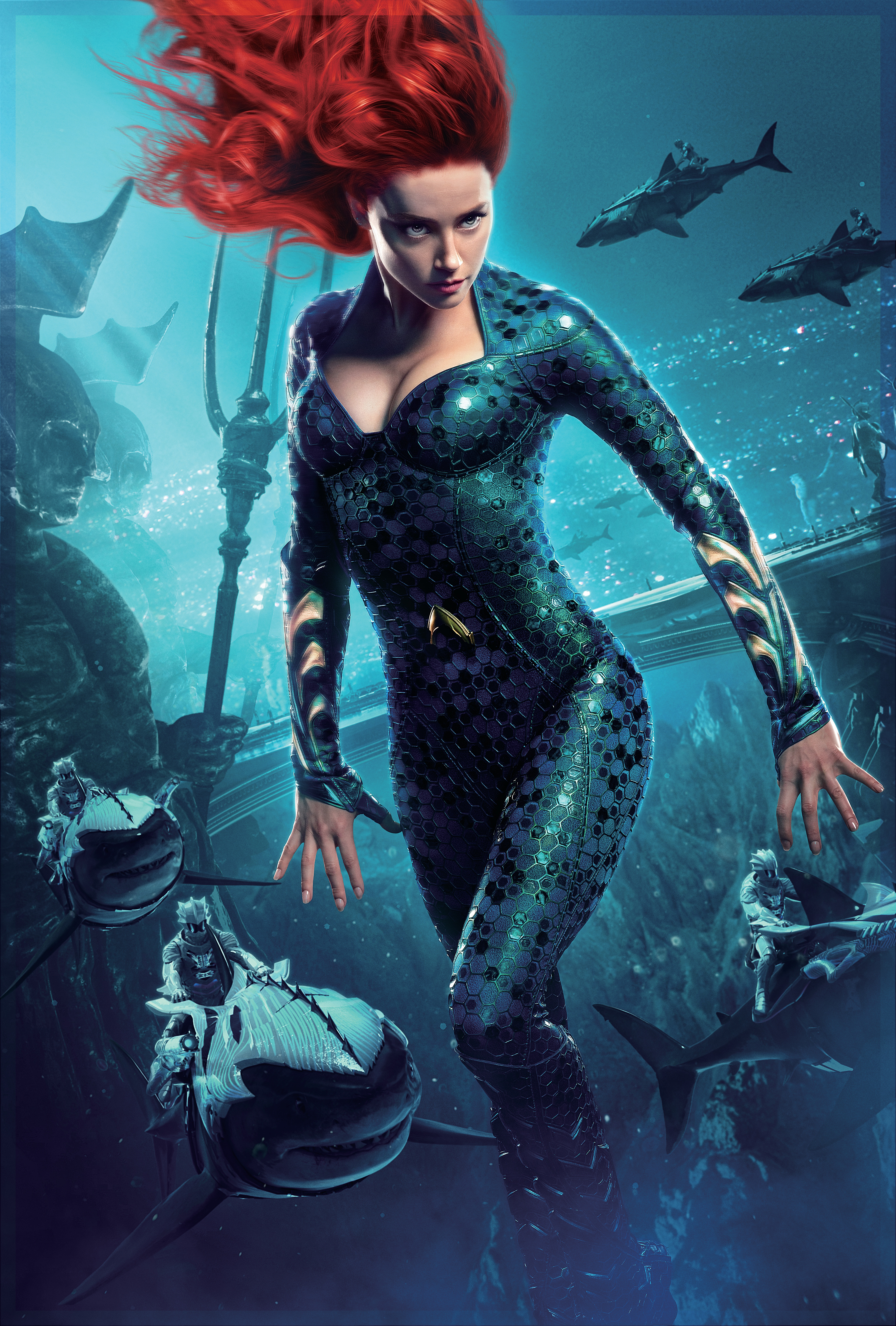 Mera Wallpaper 4K, Amber Heard, Aquaman, DC Comics, Movies