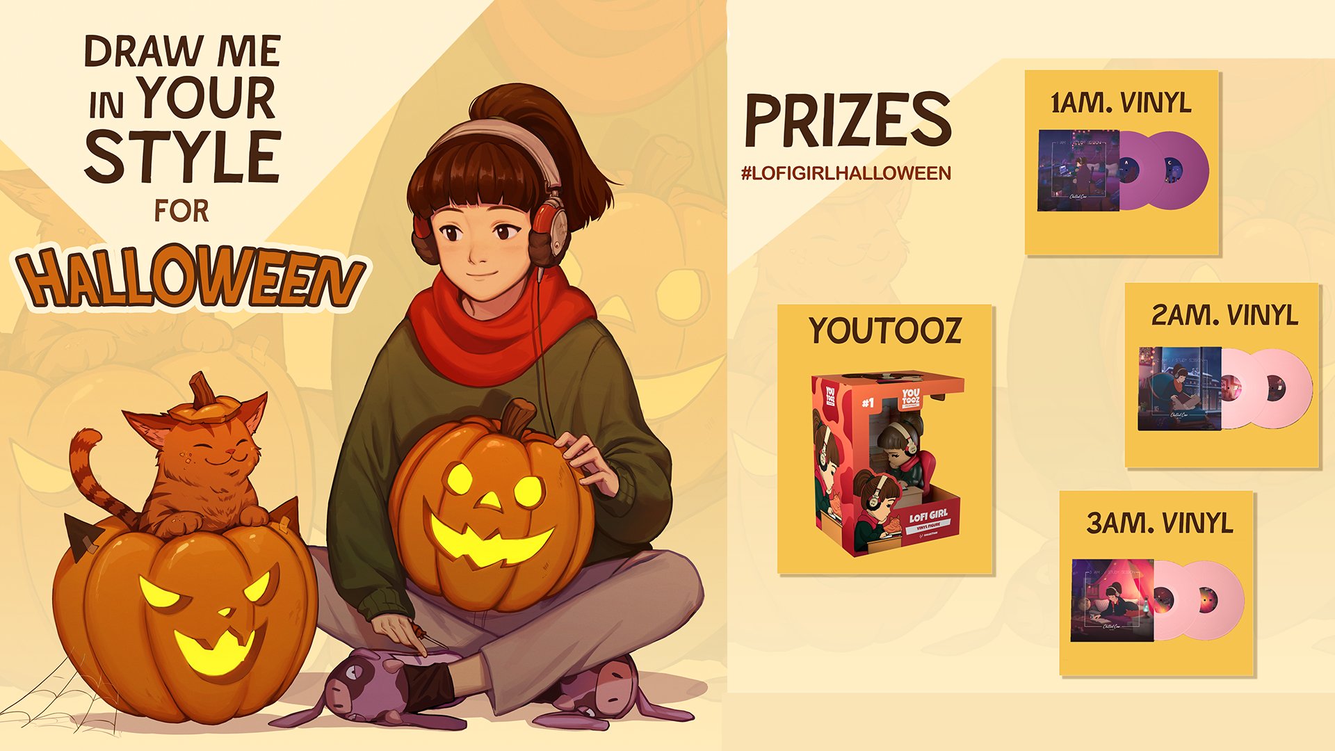 Lofi Girl's 1 week left to submit your drawing for the Halloween art contest