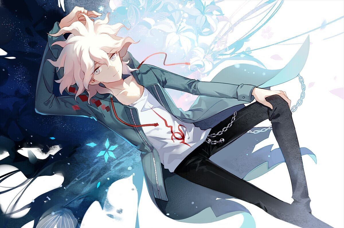 Wallpaper, illustration, abstract, anime boys, cartoon, Danganronpa, Komaeda Nagito, mangaka 1200x795