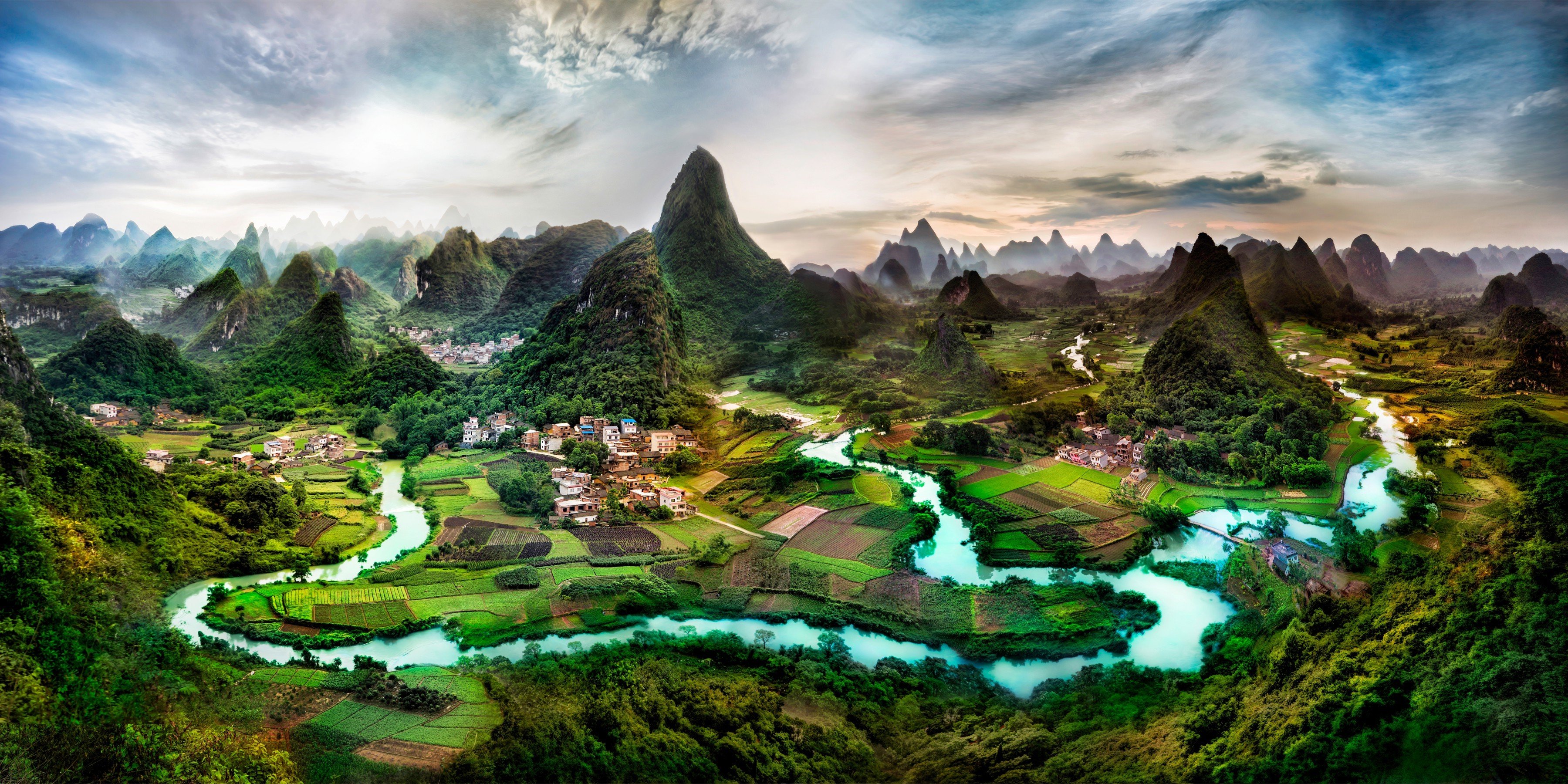 digital art landscape china wallpaper