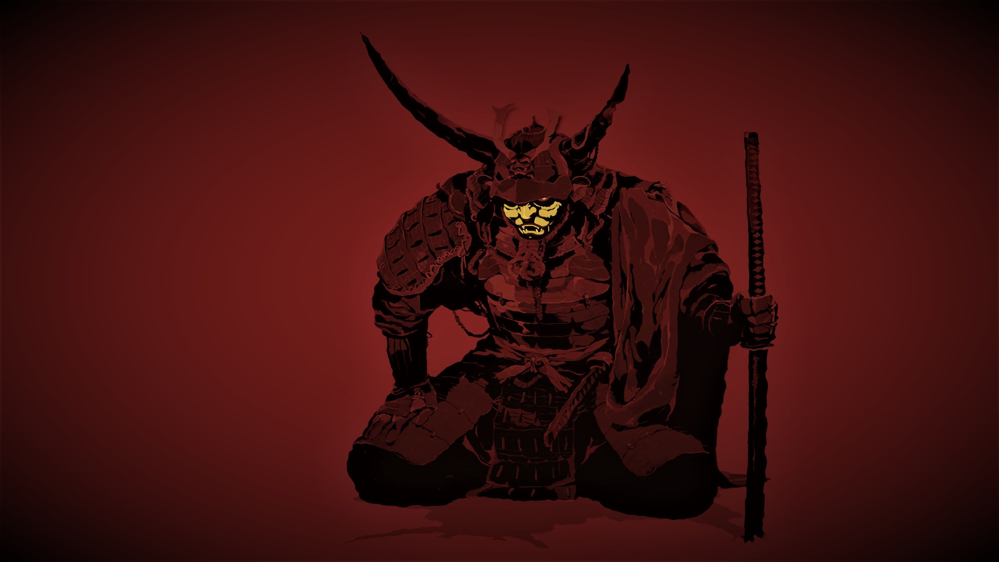 The Lonely Samurai (inspired by GMK Red Samurai) [3840x2160]. Samurai, Samurai wallpaper, Lego wallpaper
