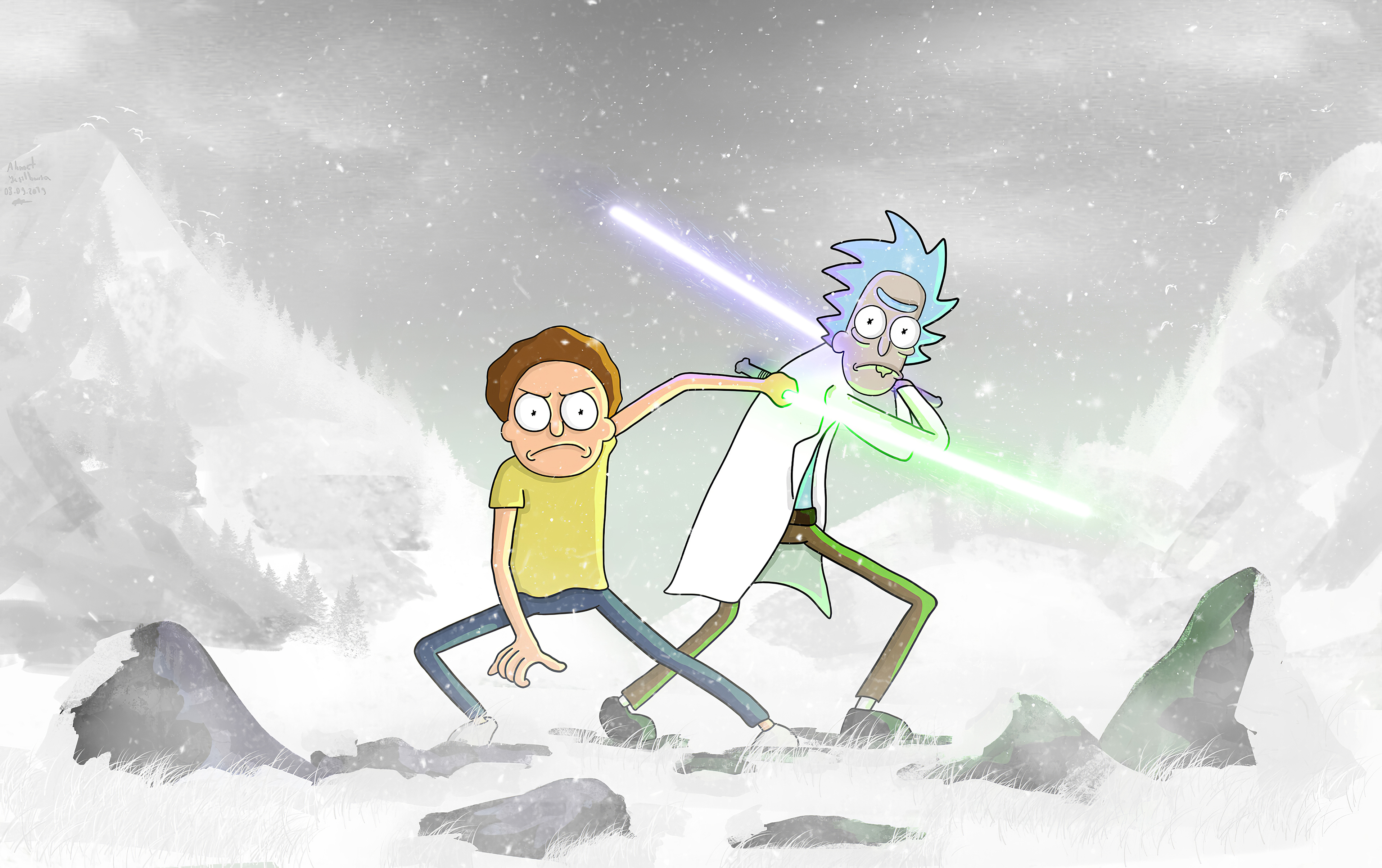 Rick And Morty Star Wars 4k 1366x768 Resolution HD 4k Wallpaper, Image, Background, Photo and Picture