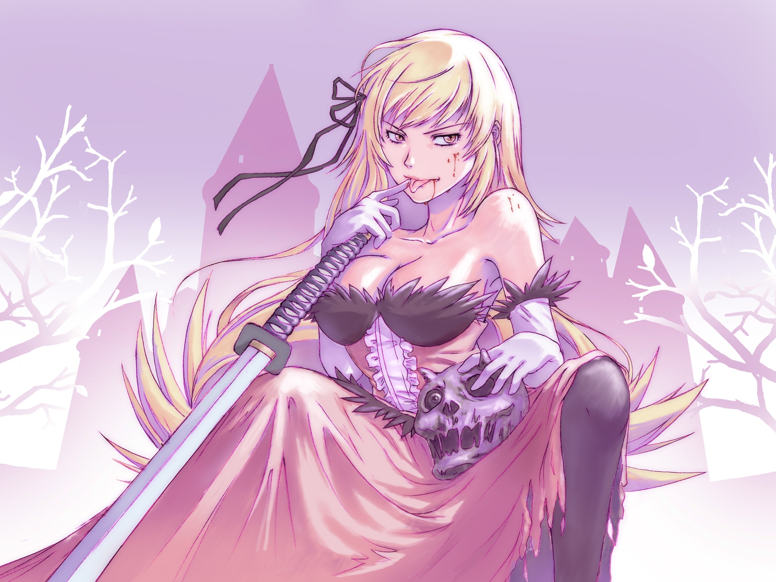 blondes blade pixiv armor anime girls kousaki elf or what is it swords 1680x1050 wallpaper