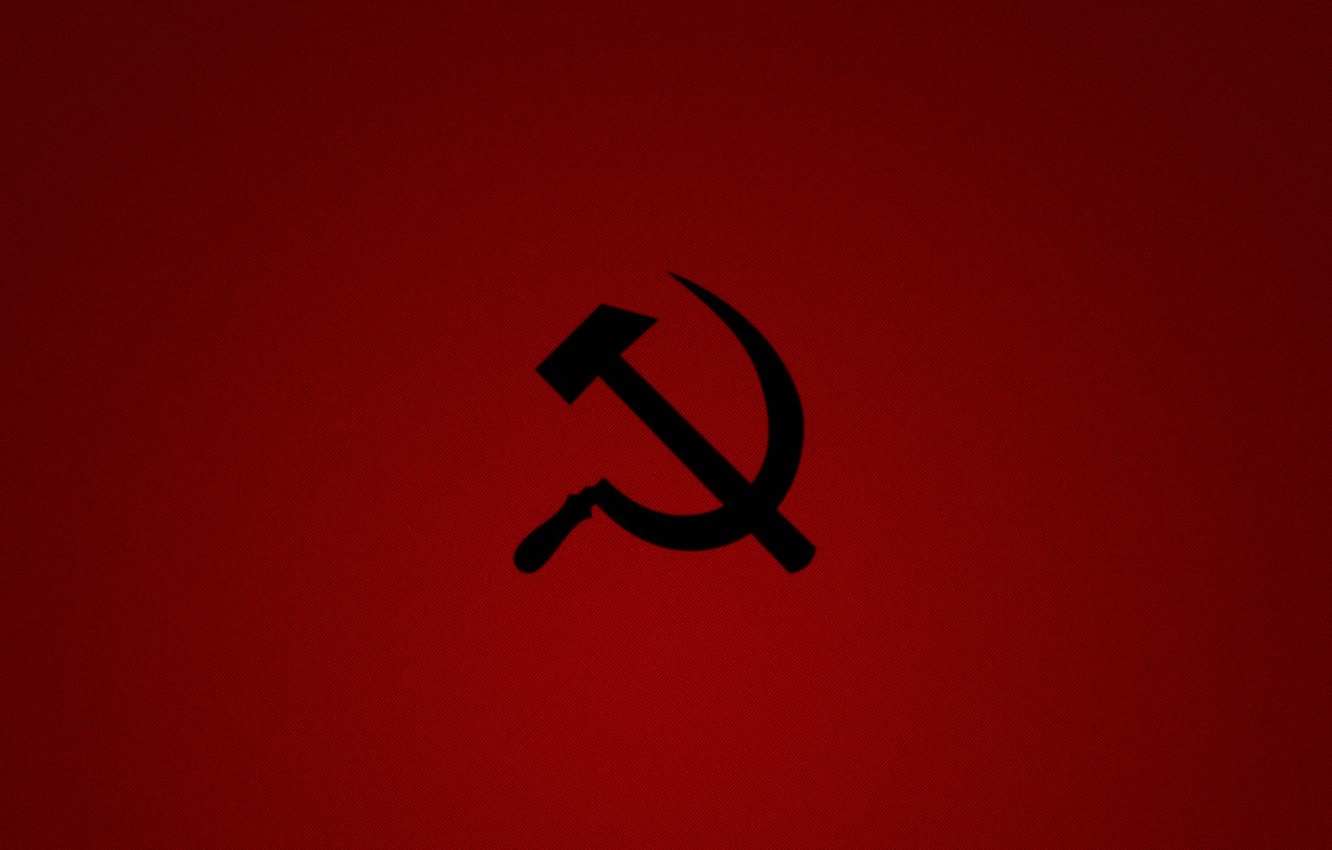 Wallpaper red, background, The hammer and sickle image for desktop, section минимализм