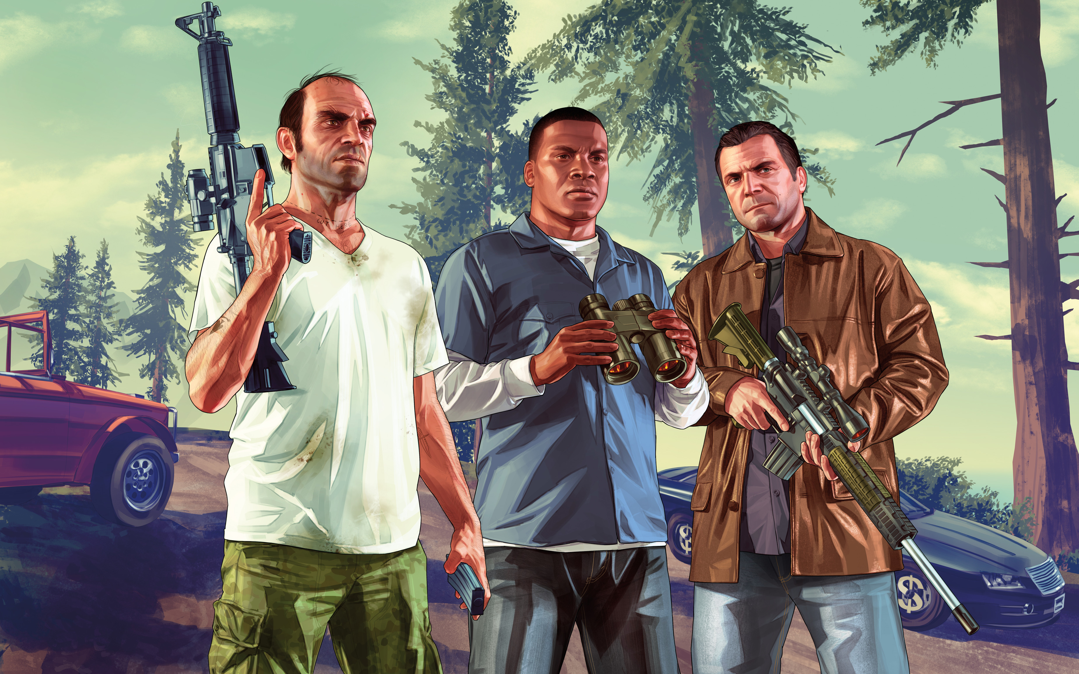 #Franklin. Michael, #Grand Theft Auto V, #Trevor. Mocah HD Wallpaper