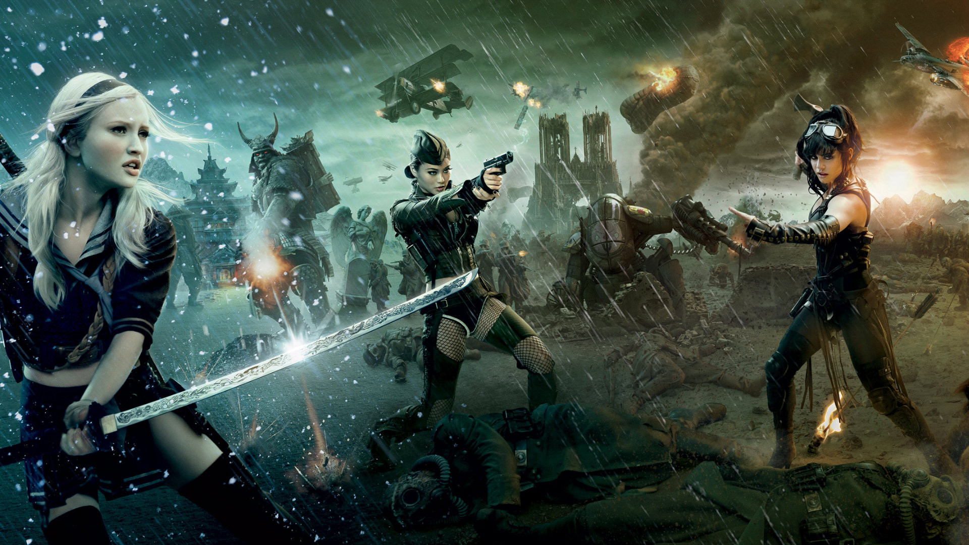 Babydoll Amber Blondie In Sucker Punch Wallpaper