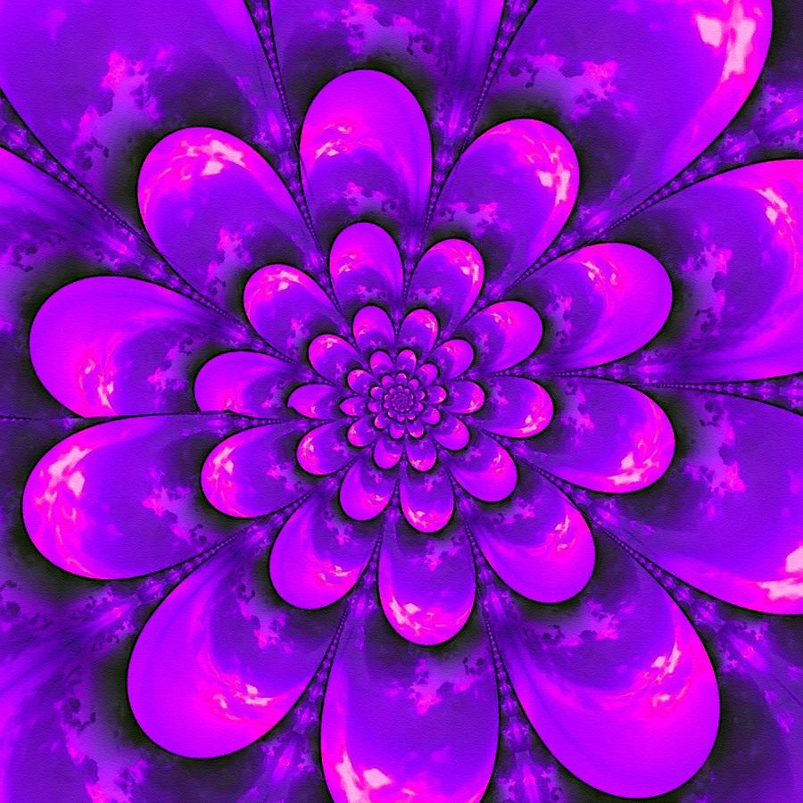 Blue And Purple Colored Fractal Flower L B Digital Art by Gert J Rheeders
