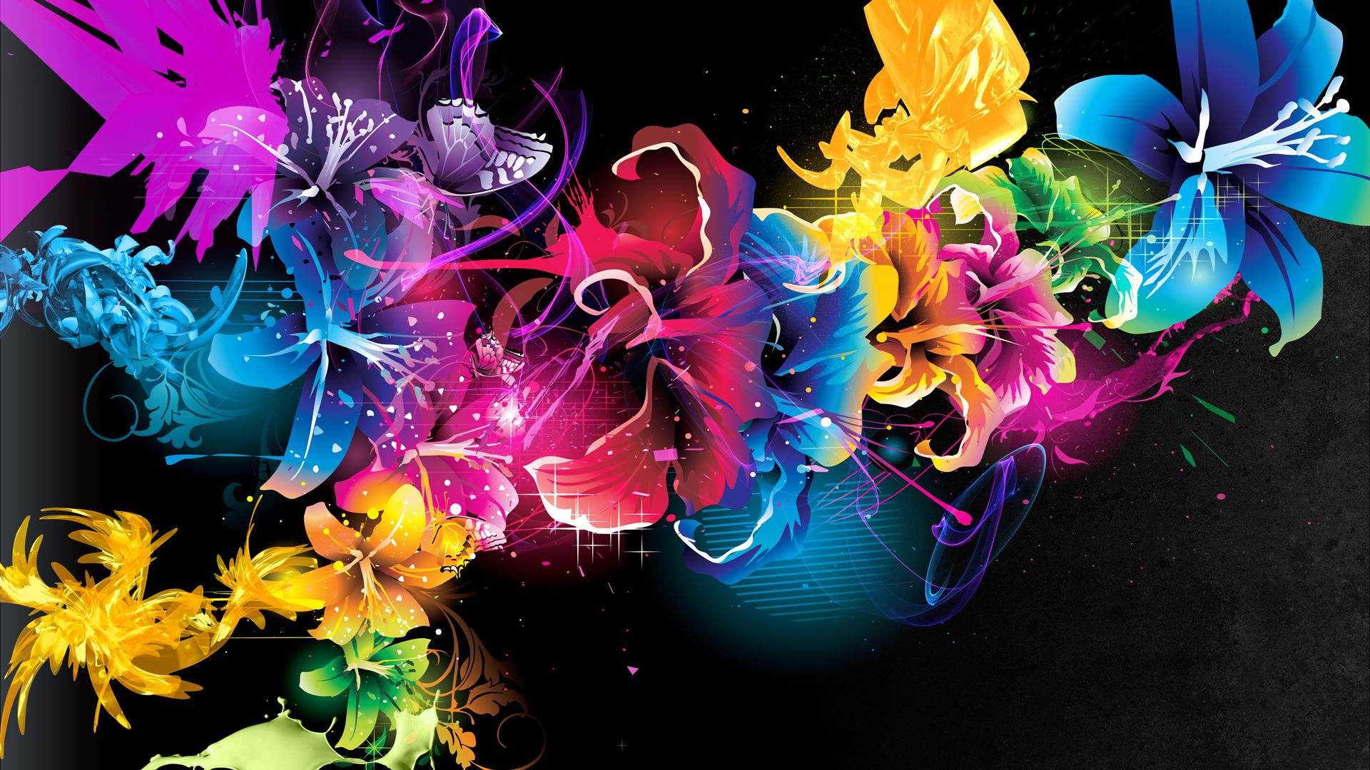 Colorful Flower Abstract Art Wallpaper Flower Abstract Art
