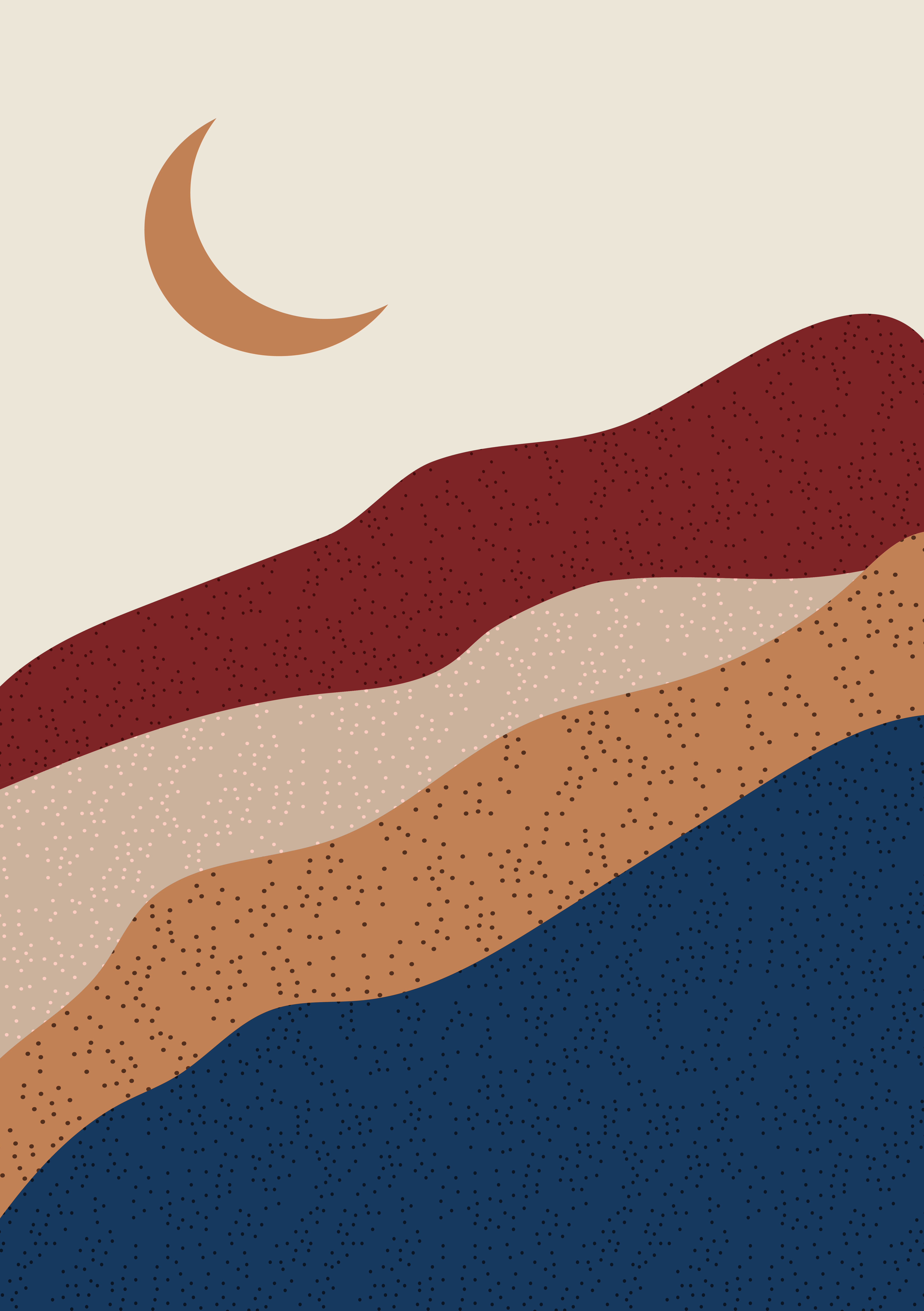 Abstract Art, Landscape Moon Print, Mid Century Modern Wall Art Printable Minimalist Poster Boho Decor Digital Download. Abstract digital art, Abstract, Painting art projects