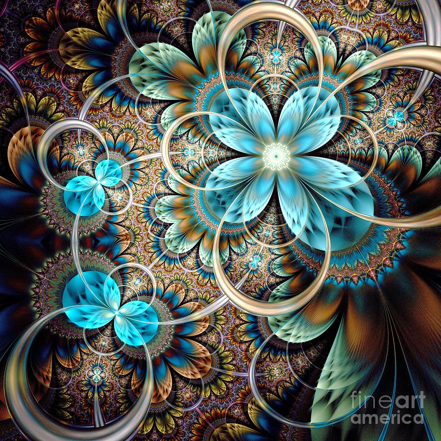 Colorful light fractal flower or butterfly Digital Art