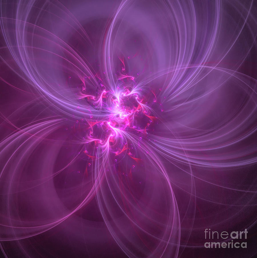 Delicate Pink Fractal Flower Digital Art