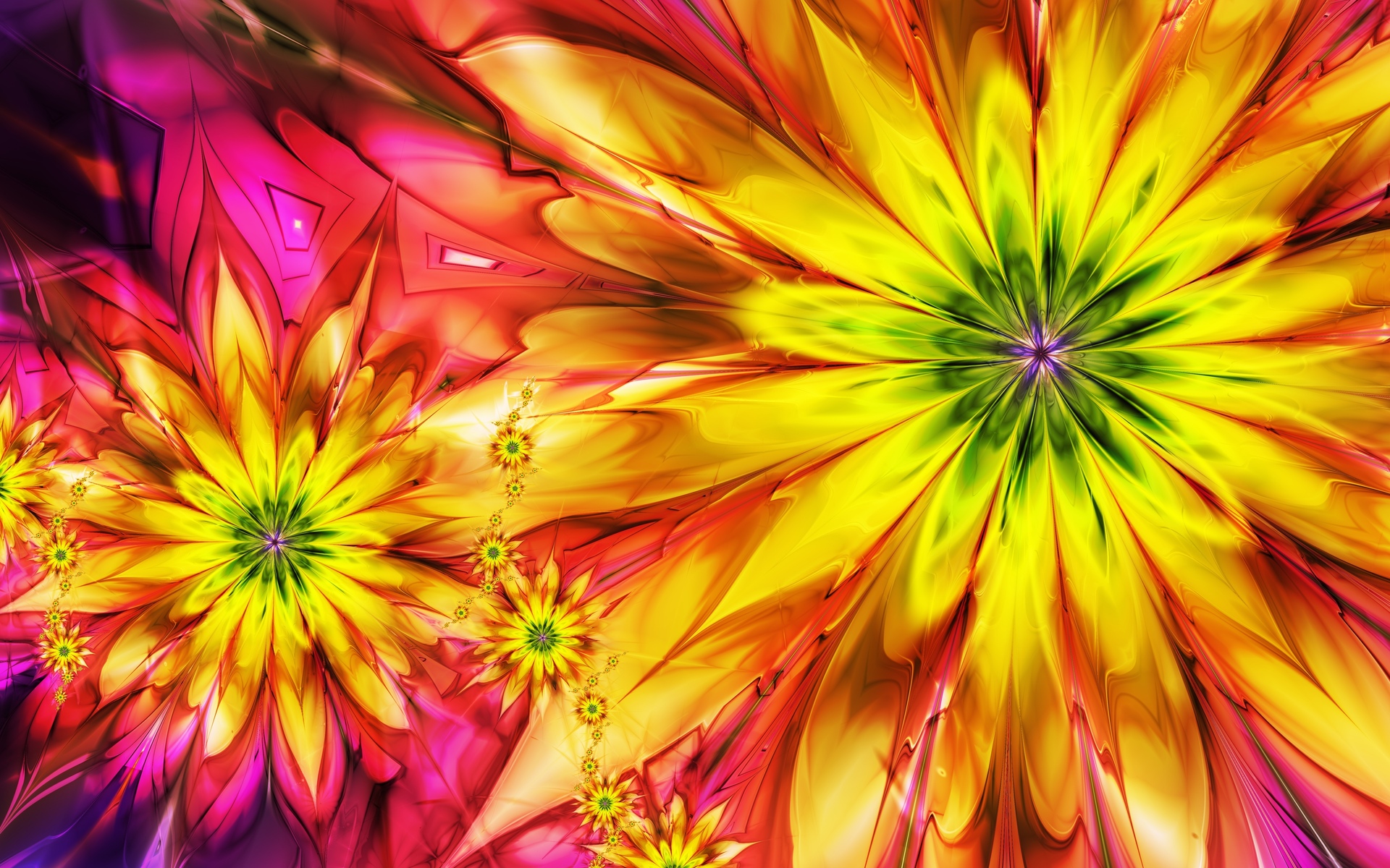 flowers, Bright, Abstract, Colorful, Fractal Wallpaper HD / Desktop and Mobile Background