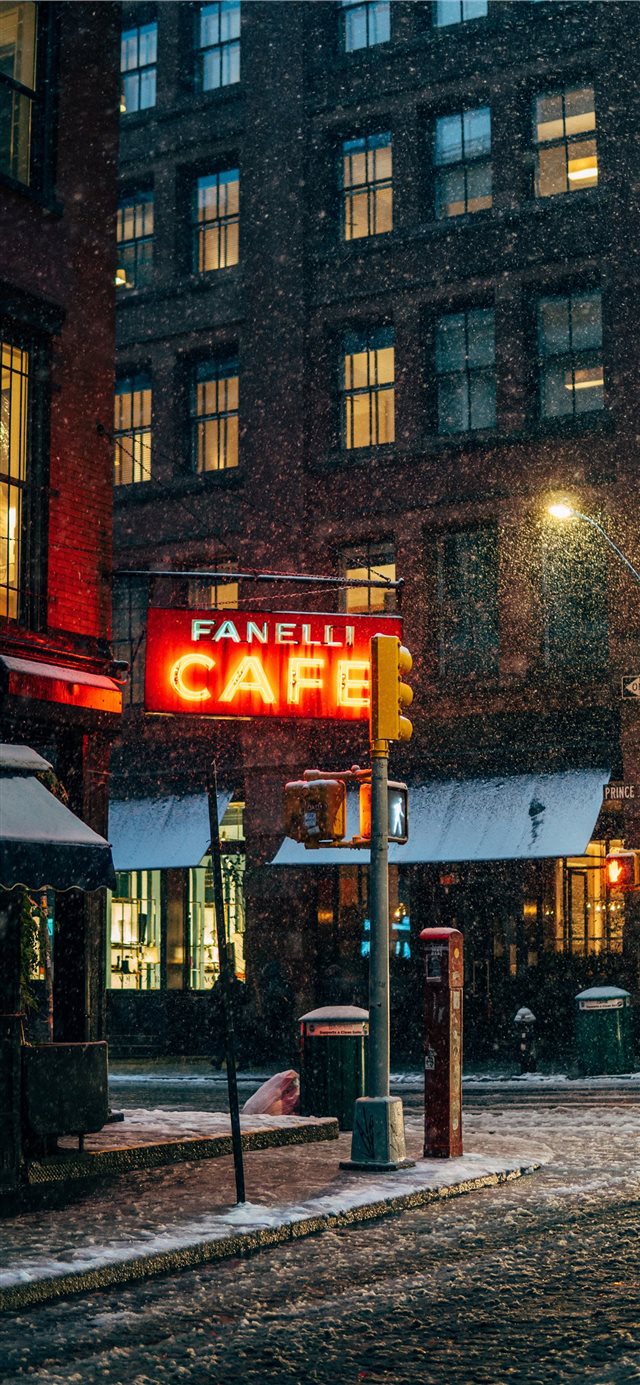 First snow in New York iPhone 11 Wallpaper Free Download