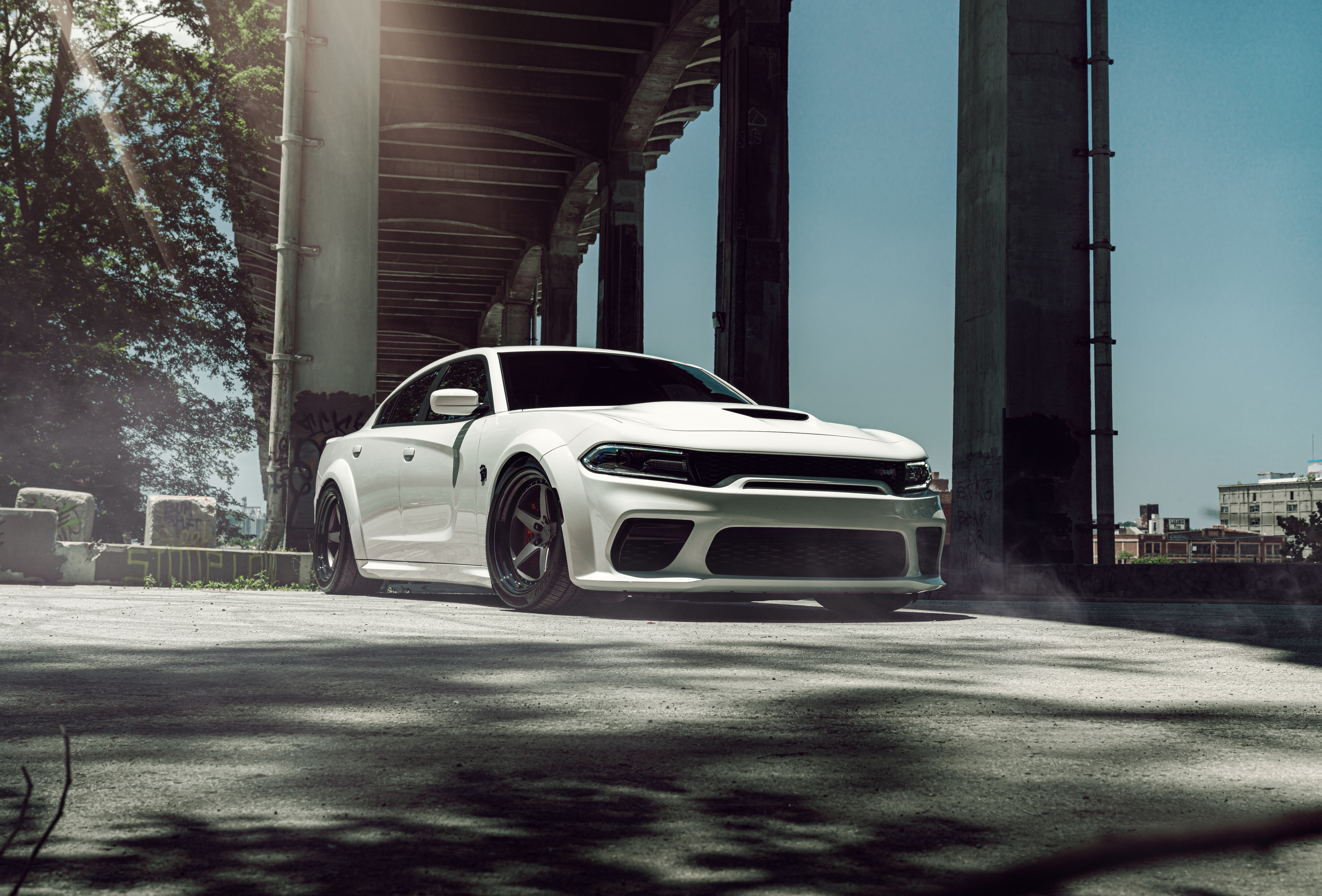 Dodge Challenger SRT Hellcat Widebody Wallpaper 4K, White cars, 5K, 8K, Cars