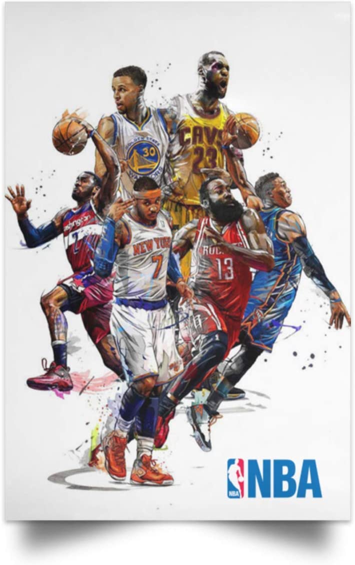iWow Stephen Curry Lebron James Kevin Durant All Team Legendóster de baloncesto para decoración de cumpleaños, dormitorio, sala de estar (23.9 x 24.0 in), color blanco, Deportes y