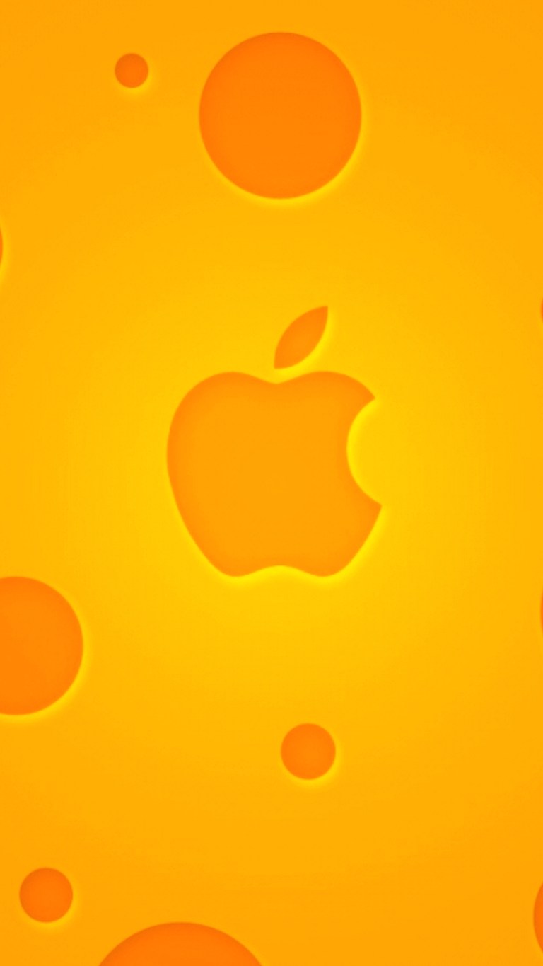 Apple Logo Minimal Yellow iPhone Ultra HD 4K Wallpaper Download