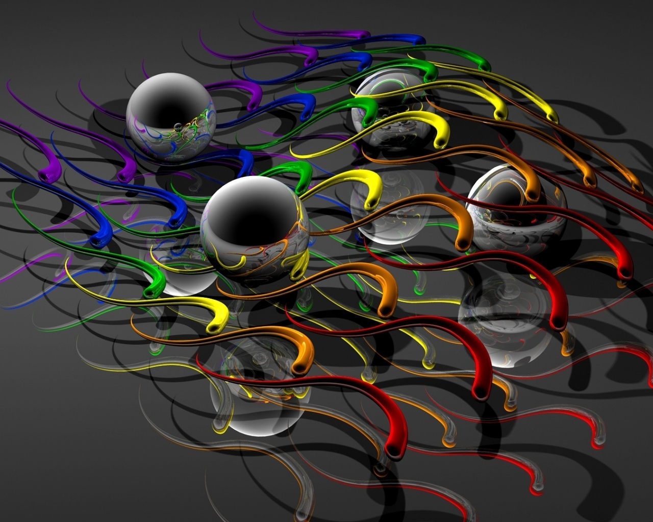 Balls & Colorful Paint Splash desktop PC and Mac wallpaper