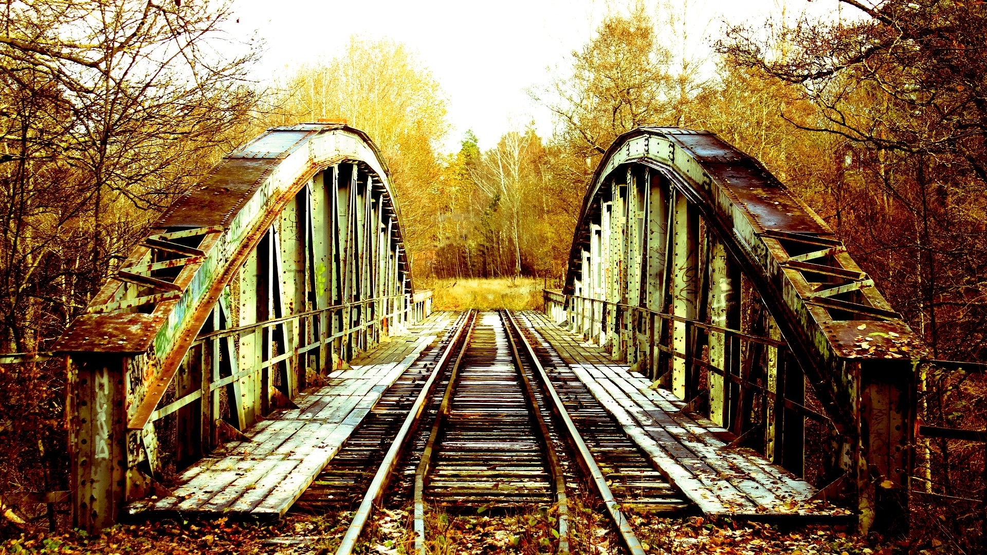 Autumn Bridges Abandoned Bro Wallpaper