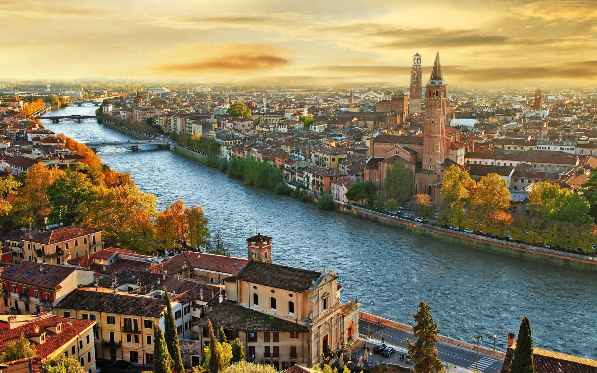 Verona at autumn, Italy wallpaper download. Wallpaper, picture, photo