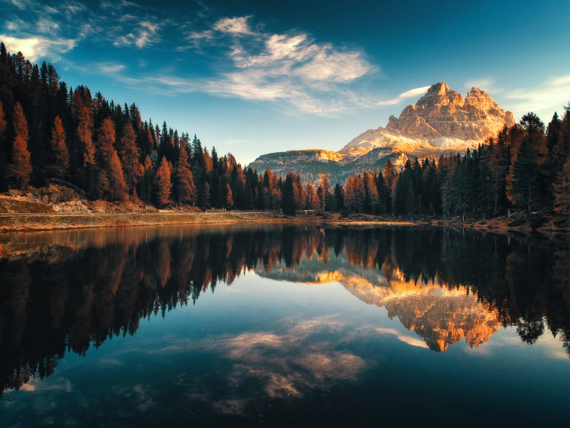 Dolomiti Italy Autumn Lago Antorno Landscape Photography Desktop HD Wallpaper For Pc Tablet And Mobile 3840x2400, Wallpaper13.com