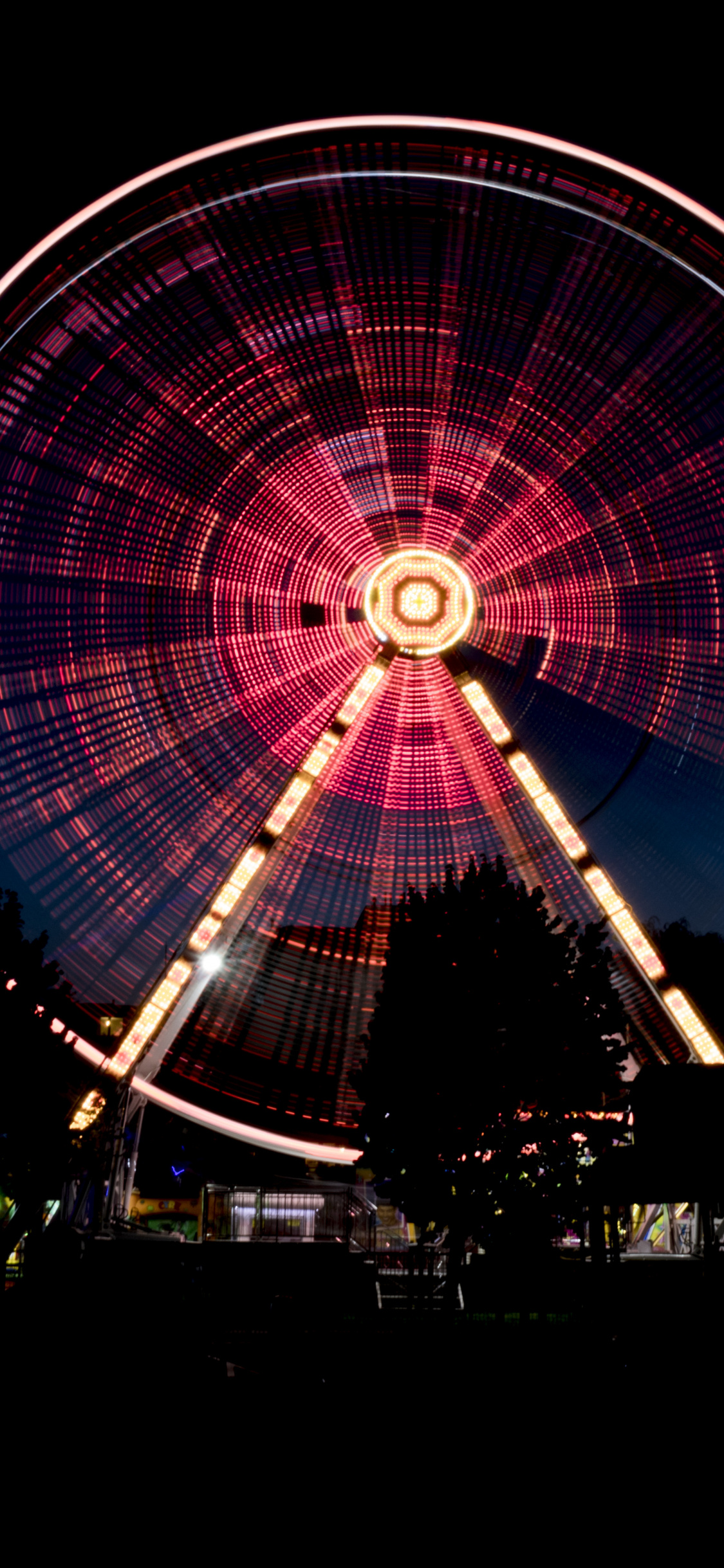 Ferris Wheel, Amusement Park, Night, Dark, Wallpaper