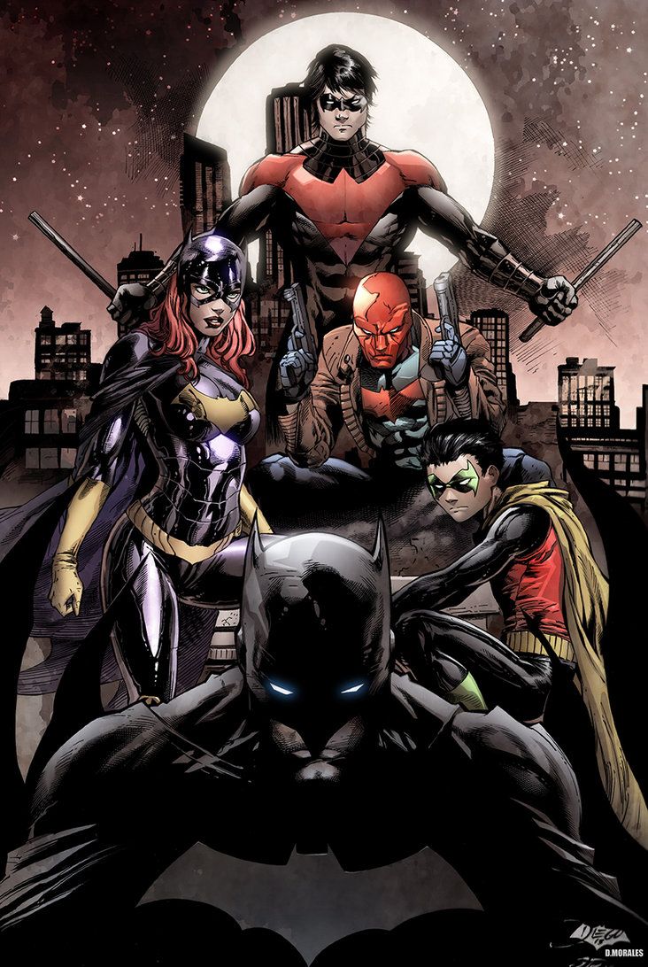 Bat Family By Bernard Meyer Colored. Batman, Superhero, Comics