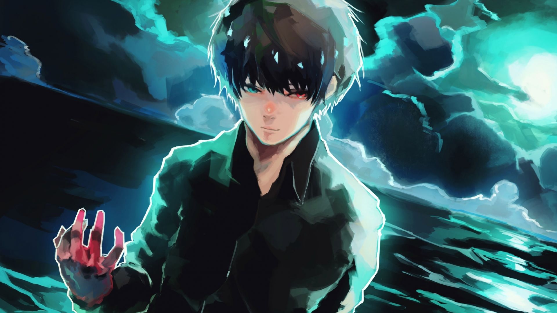 Desktop wallpaper artwork, outdoor, anime, ken kaneki, HD image, picture, background, 44e95b