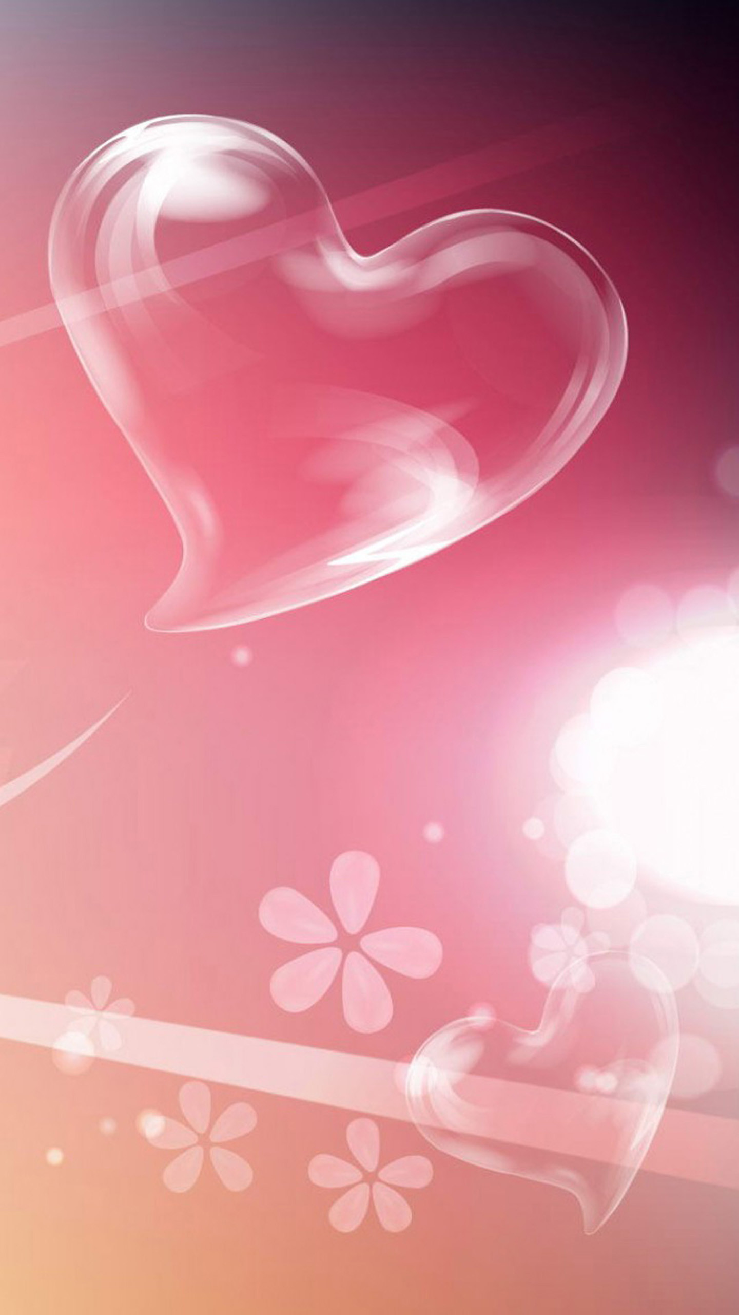 1440x Pink Love Heart Bubble Mobile Wallpaper Wallpaper For Mobile
