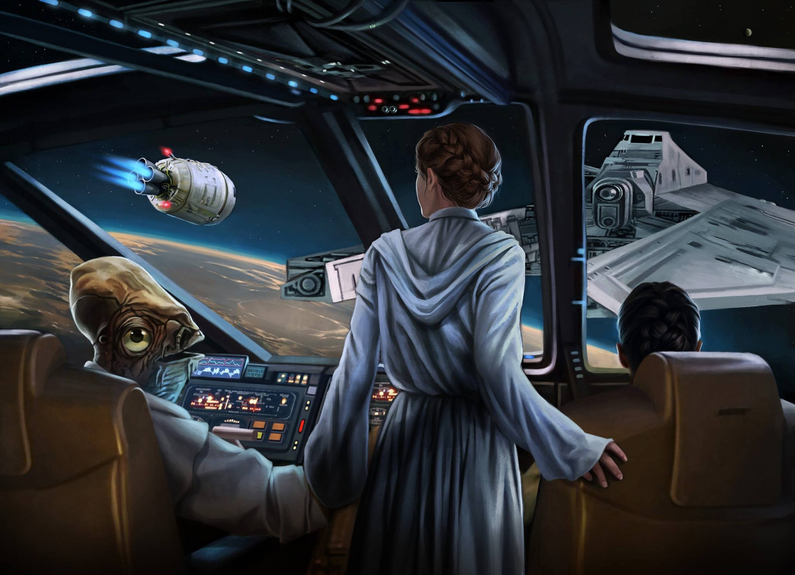 Wallpaper, Star Wars, car, vehicle, science fiction, Leia Organa, Admiral Ackbar, Princess Leia, screenshot, automotive design, automobile make 2048x1483