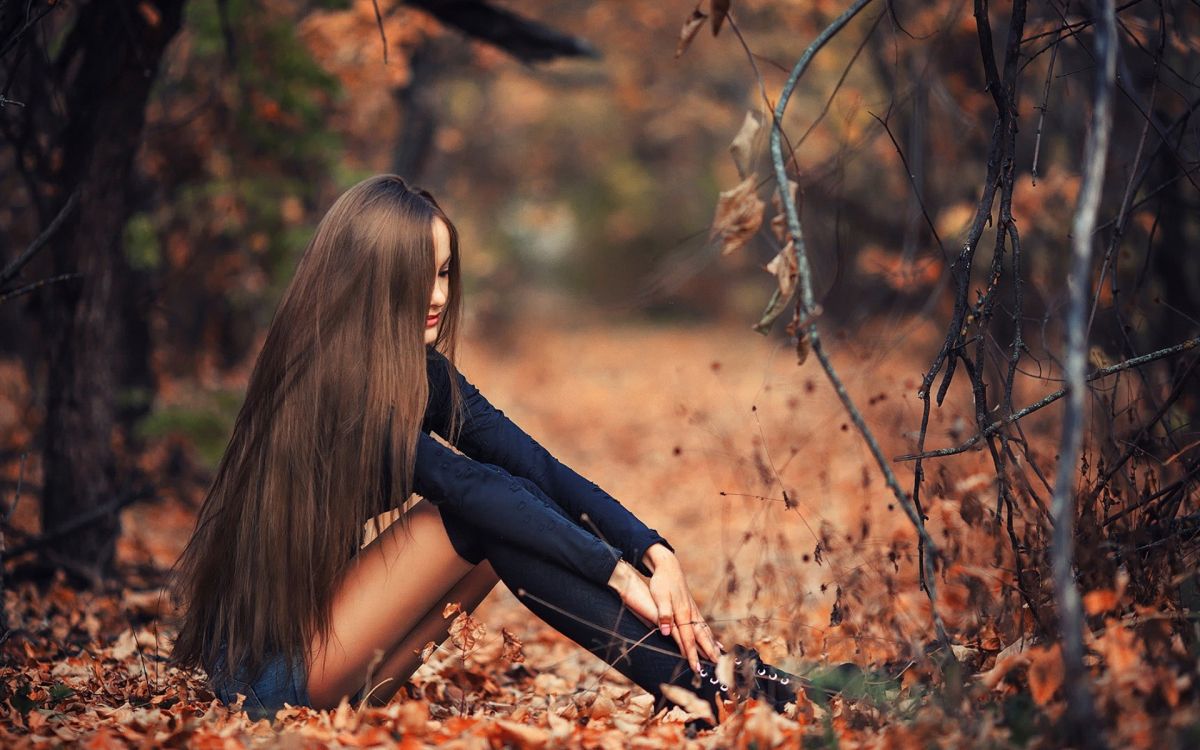 Wallpaper Girl Autumn, Autumn, Clothing, Fashion, Hair, Background Free Image