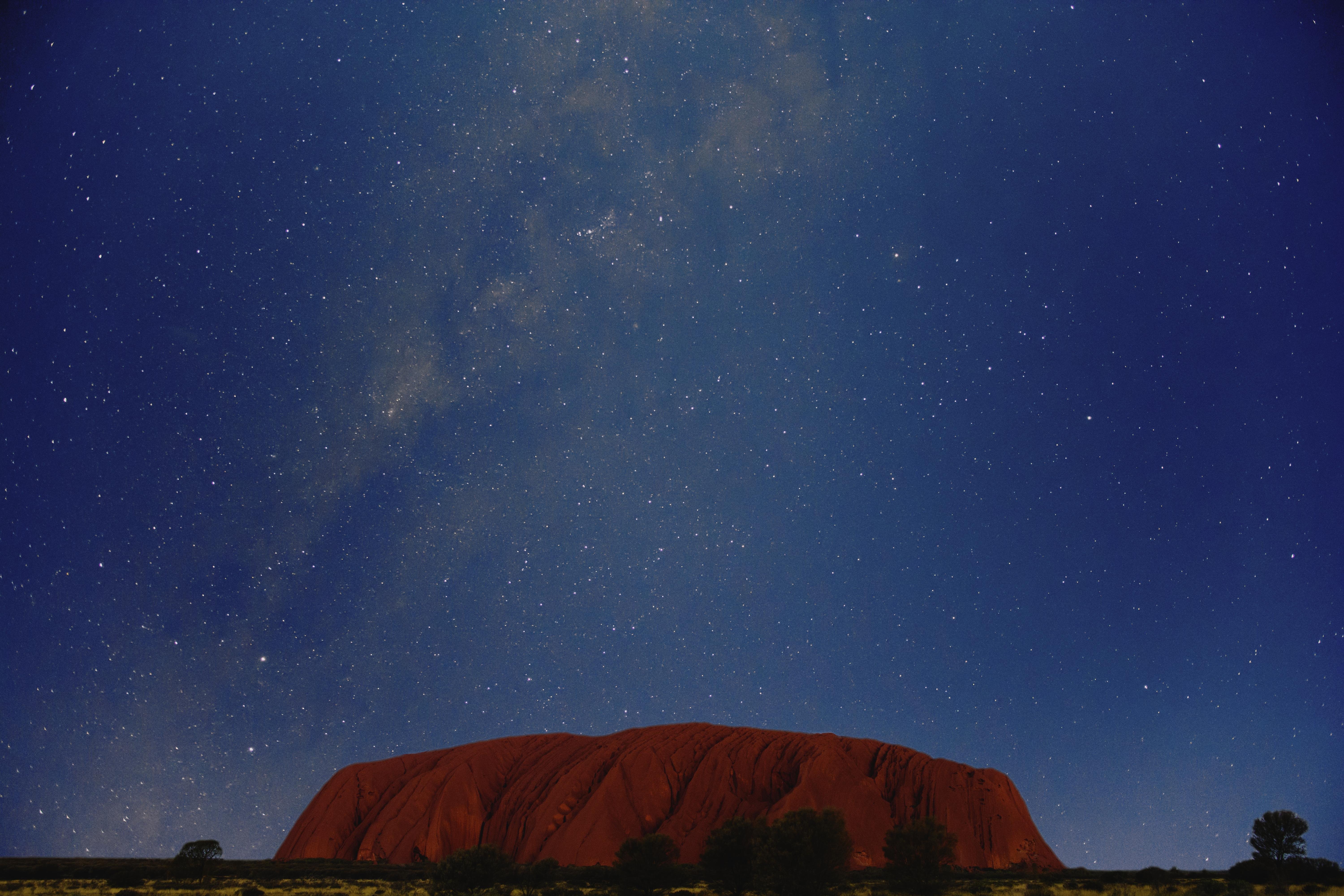 A One Minute Story Under The Milky Way Of Uluru 4K Wallpaper